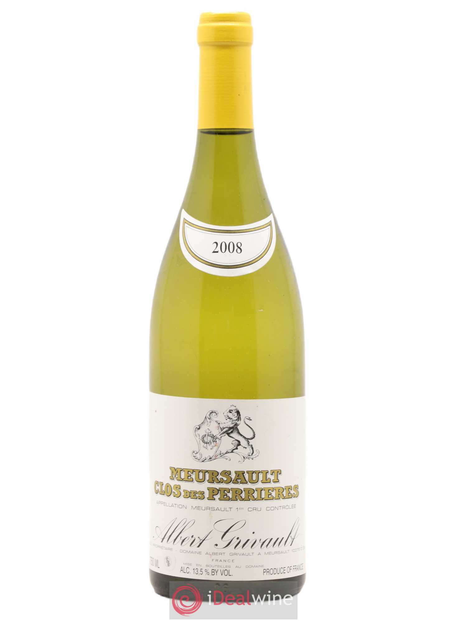 Meursault 1er Cru Clos des Perrières Monopole Albert Grivault 2008 - Lot de 1 bouteille - 0