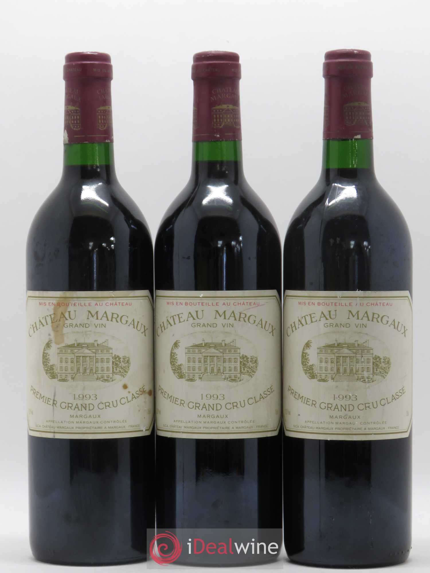 Château Margaux 1er Grand Cru Classé 1993 - Lot de 3 bouteilles - 0
