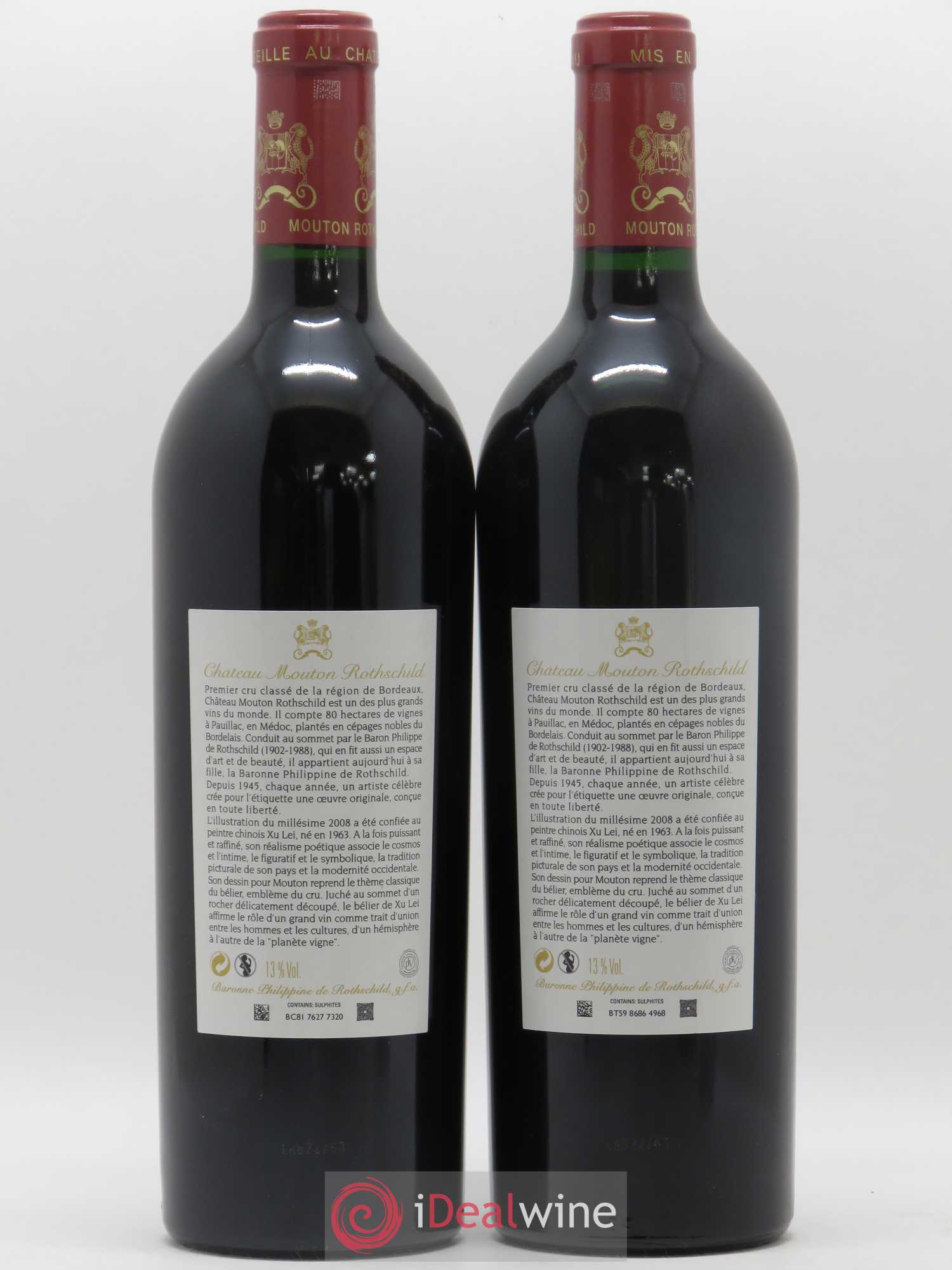 Château Mouton Rothschild 1er Grand Cru Classé 2008 - Lot de 2 bouteilles - 1