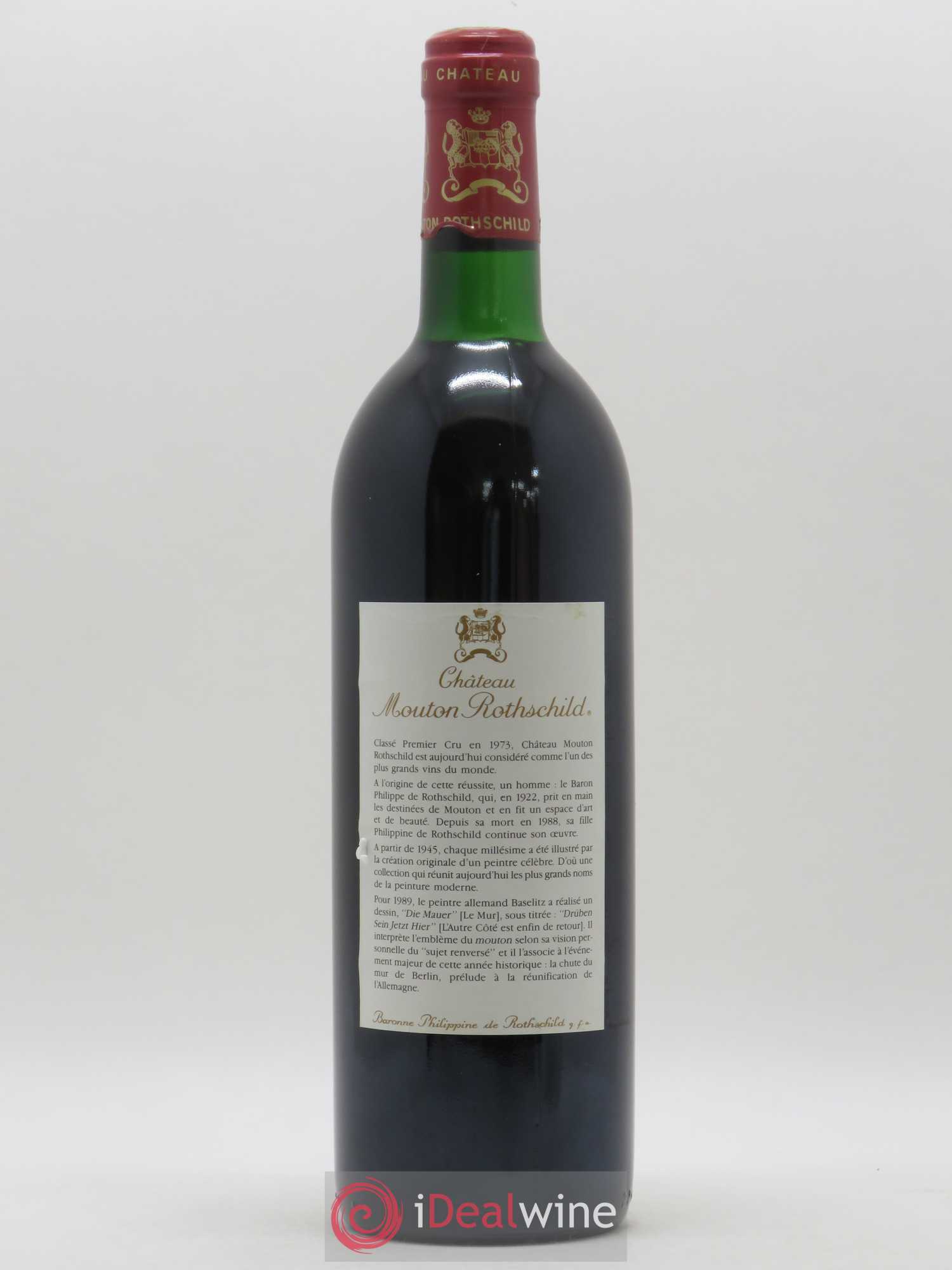 Château Mouton Rothschild 1er Grand Cru Classé 1989 - Lot de 1 bouteille - 1