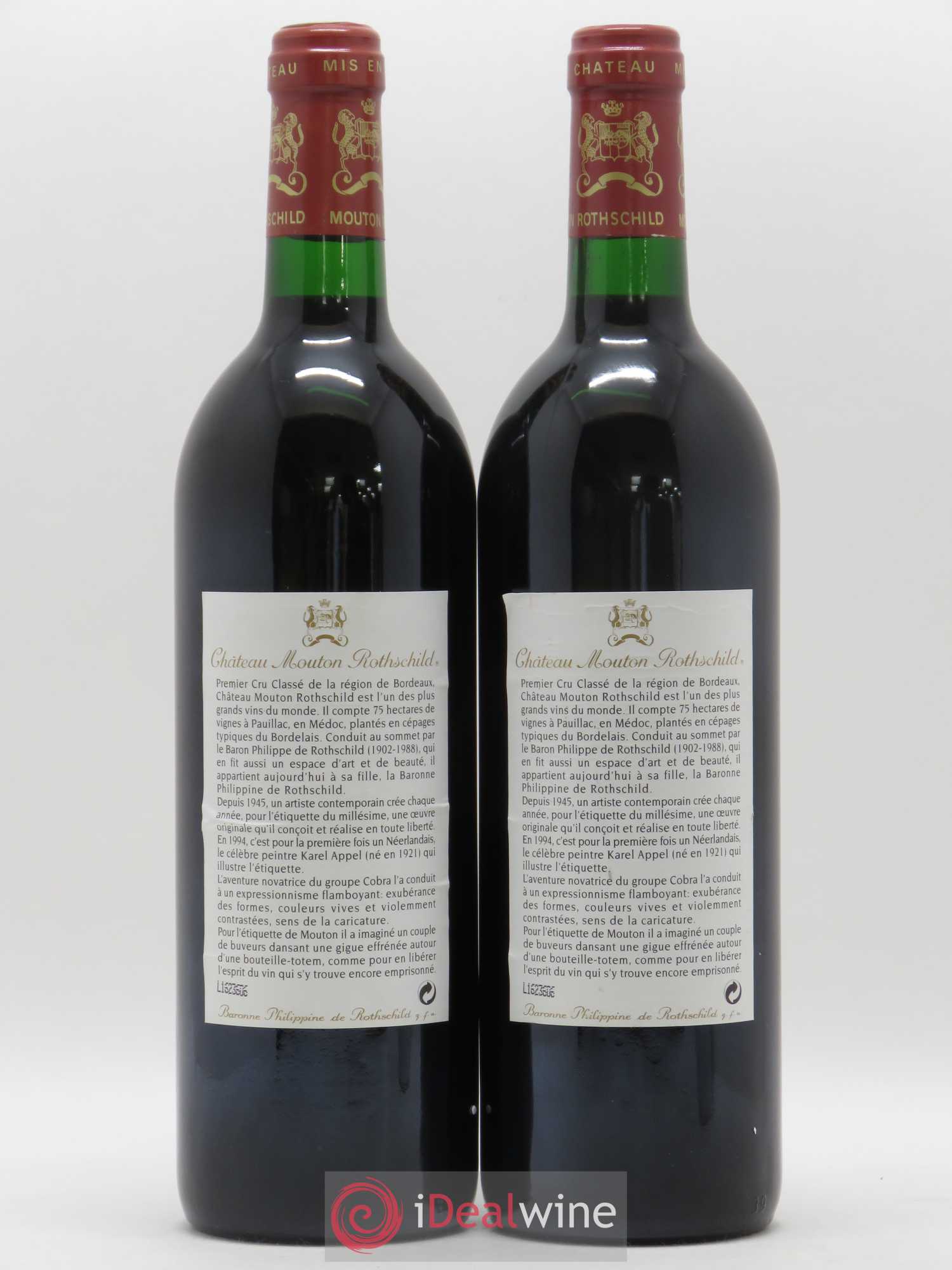 Château Mouton Rothschild 1er Grand Cru Classé 1994 - Lot de 2 bouteilles - 1
