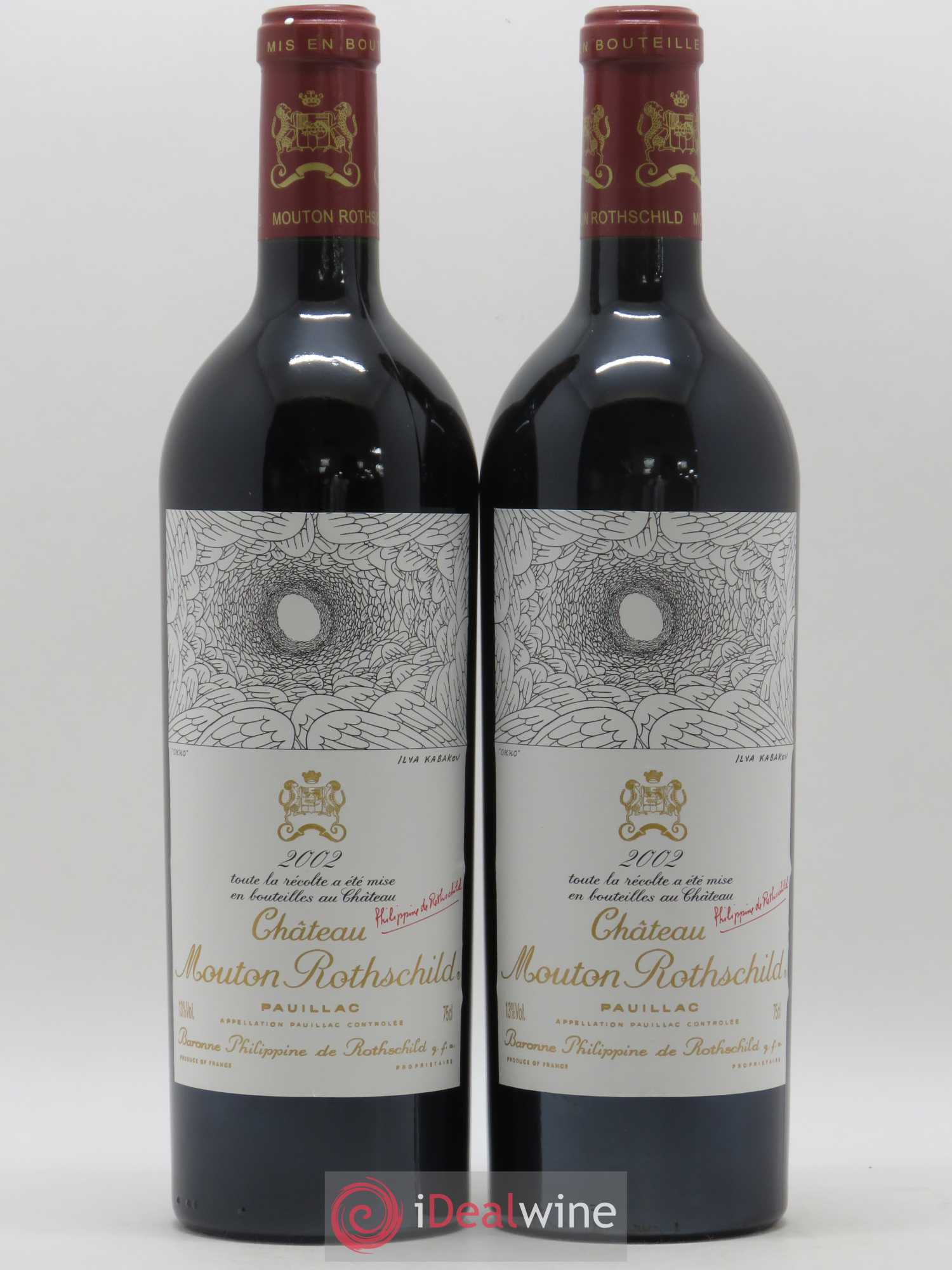 Château Mouton Rothschild 1er Grand Cru Classé 2002 - Lot de 2 bouteilles - 0
