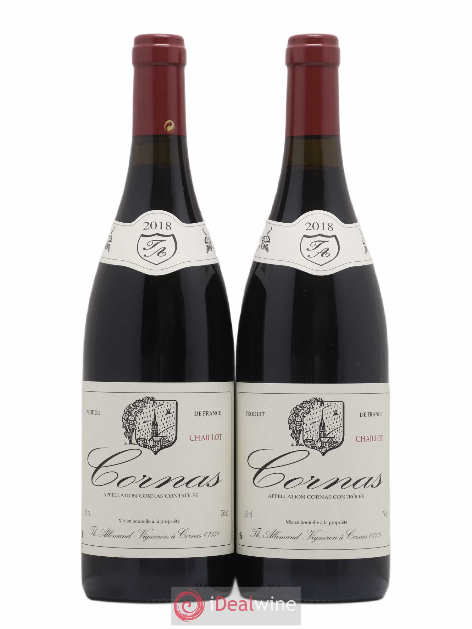 Cornas Chaillot Thierry Allemand 2018 - Lot de 2 bouteilles - 0