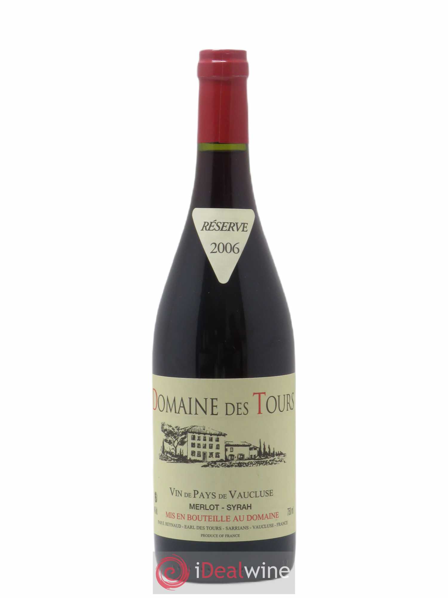Vaucluse Domaine des Tours Merlot-Syrah Emmanuel Reynaud 2006 - Lot de 1 bouteille - 0