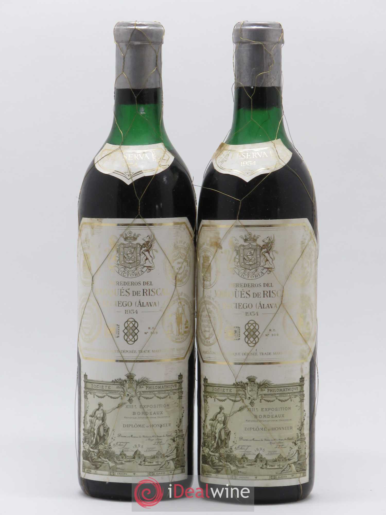 Rioja DOCA Reserva Marqués de Riscal 1954 - Lot of 2 bottles - 0