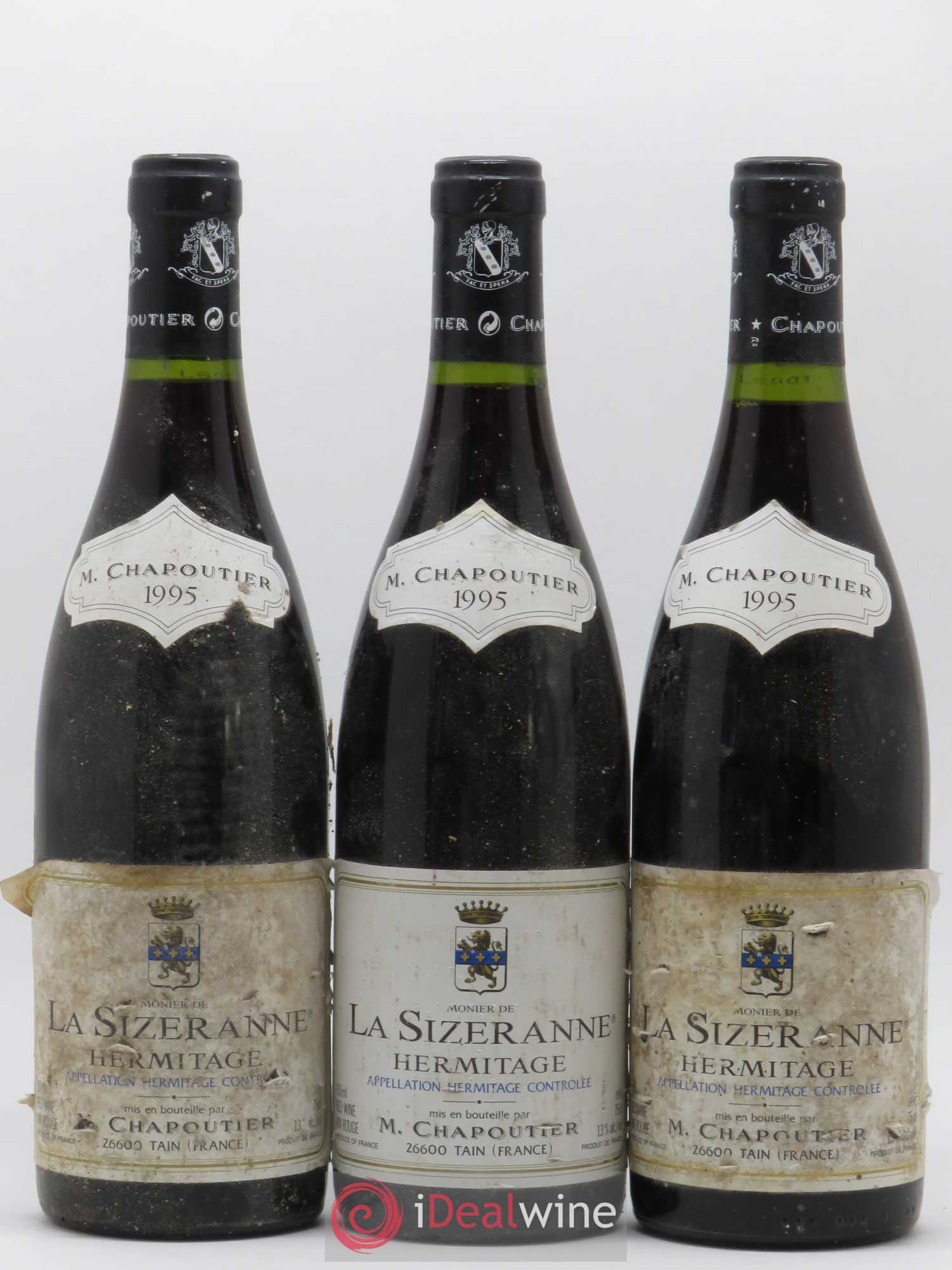 Hermitage Monier de La Sizeranne Chapoutier 1995 - Lot de 3 bouteilles - 0
