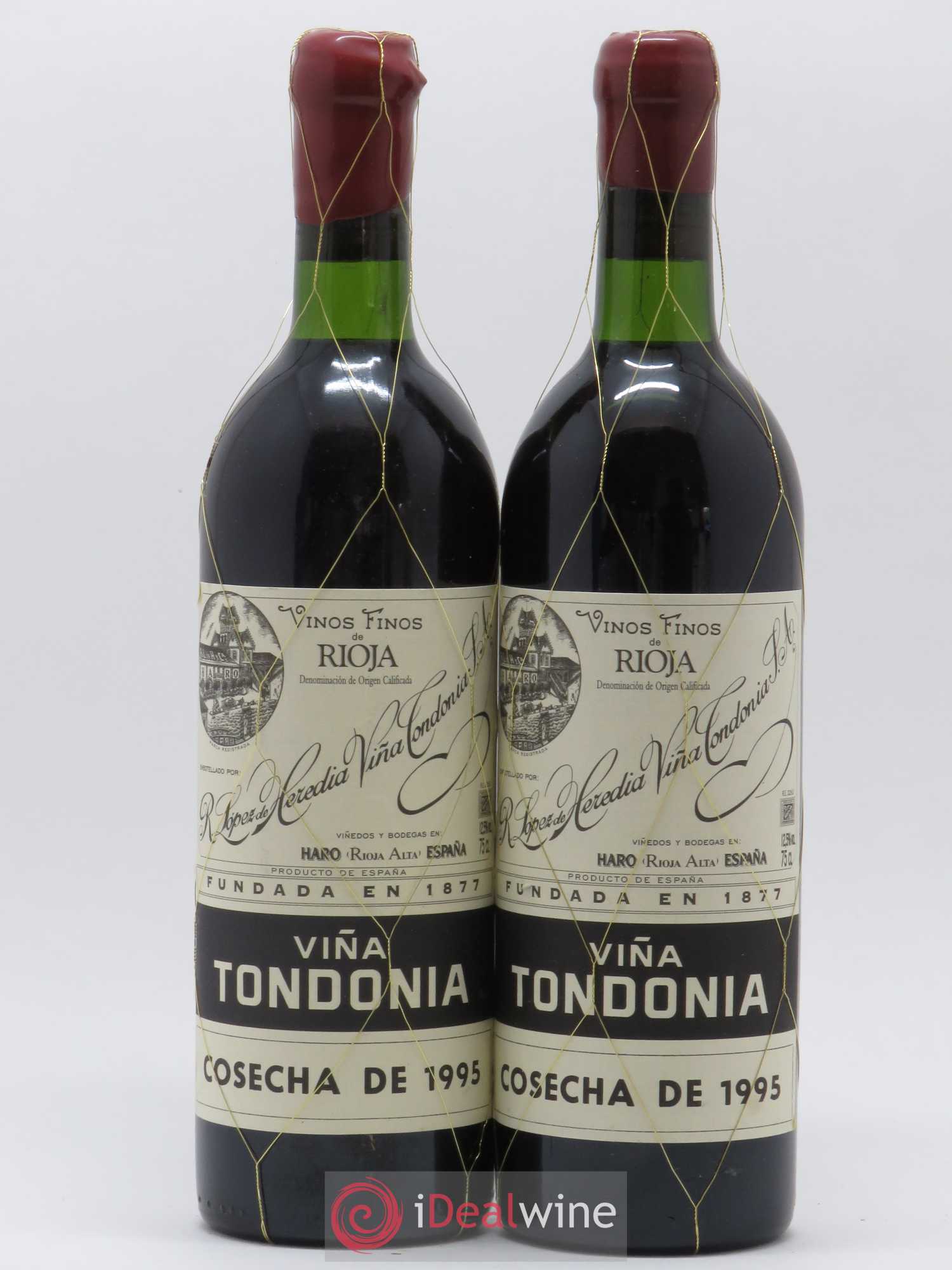 Rioja Gran Reserva Vina Tondonia R. Lopez de Heredia 1995 - Lot de 2 bouteilles - 0