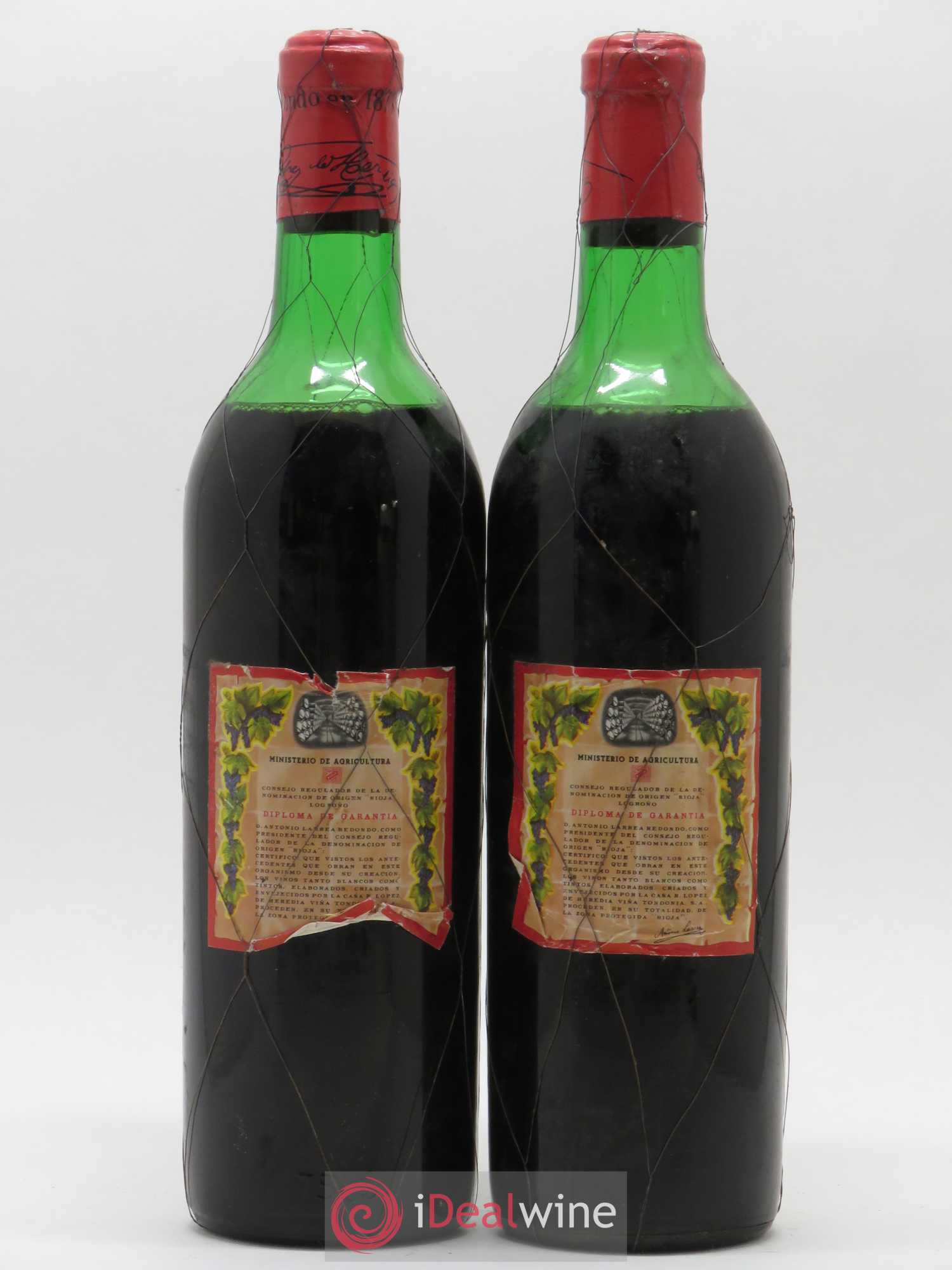 Rioja DOCA Reserva Vina Tondonia R. Lopez de Heredia 1954 - Lot de 2 bouteilles - 1