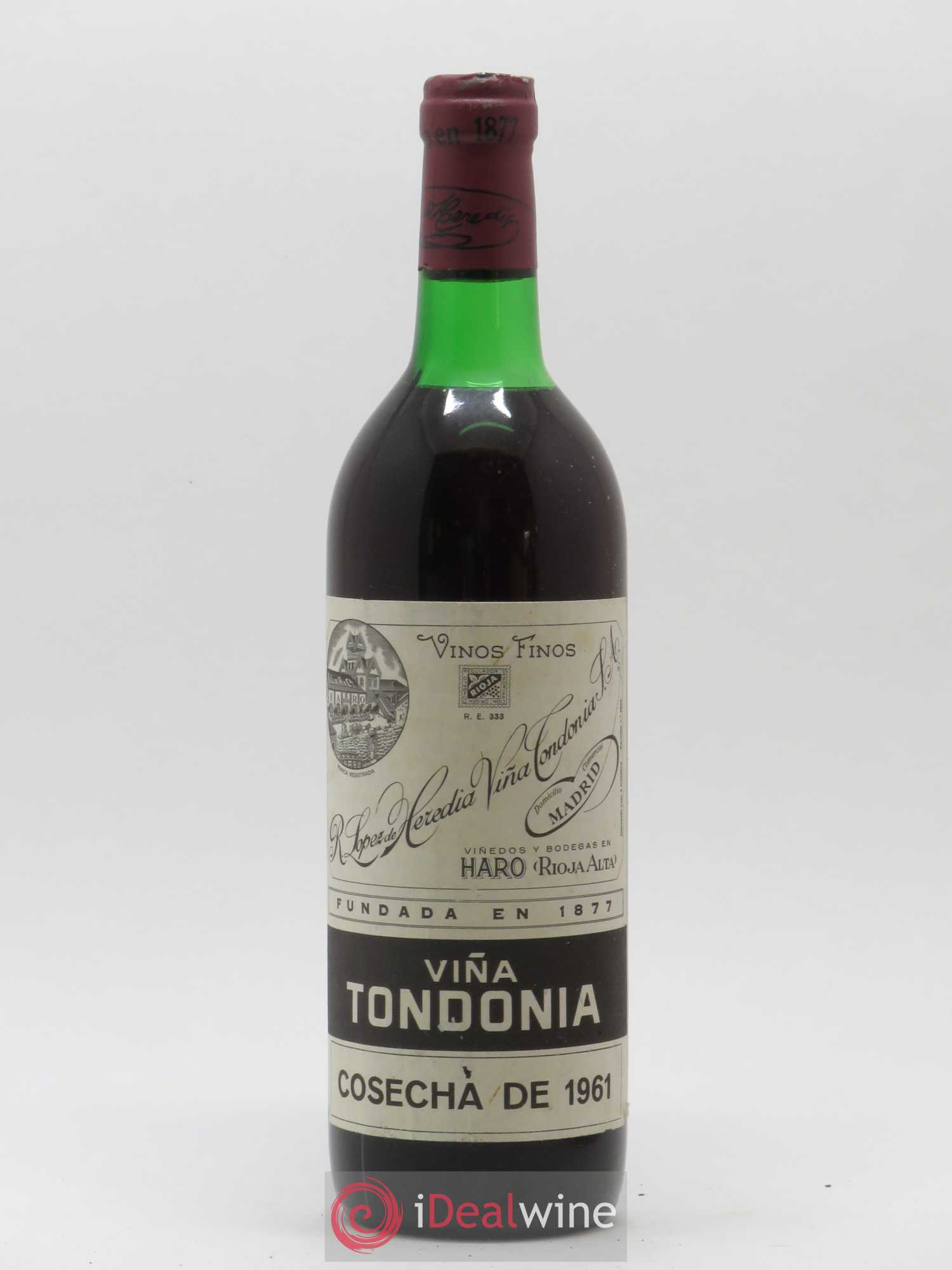 Rioja DOCA Reserva Vina Tondonia R. Lopez de Heredia 1961 - Posten von 1 Flasche - 0