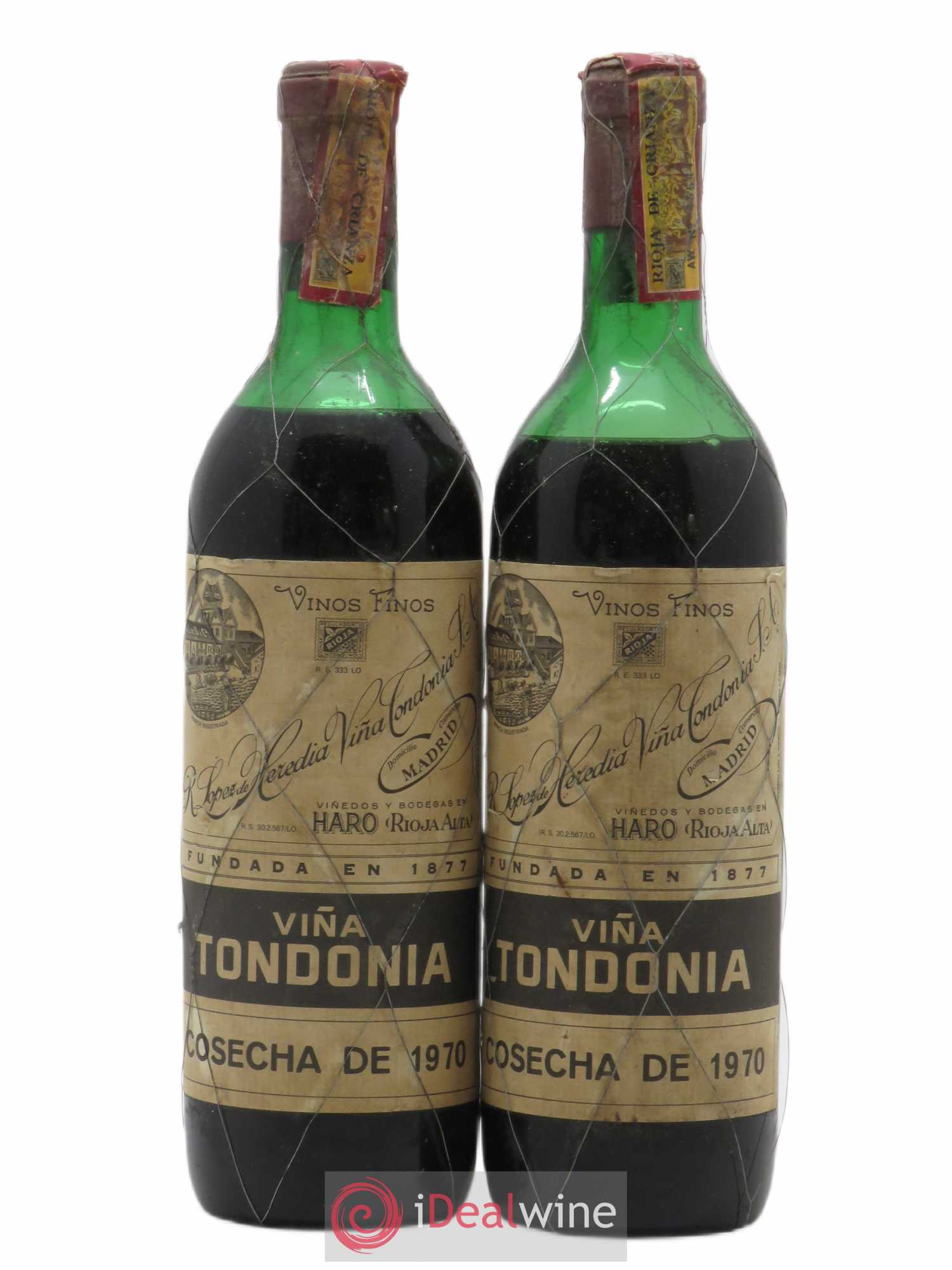 Rioja DOCA Reserva Vina Tondonia R. Lopez de Heredia 1970 - Posten von 2 Flaschen - 0