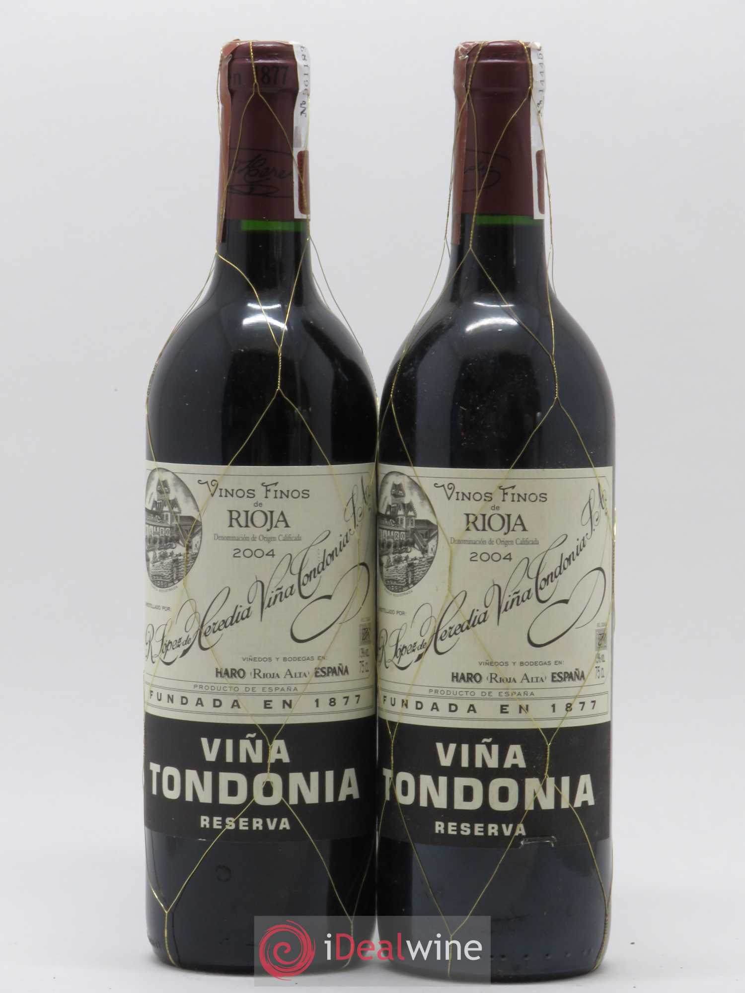 Rioja DOCA Reserva Vina Tondonia R. Lopez de Heredia 2004 - Posten von 2 Flaschen - 0