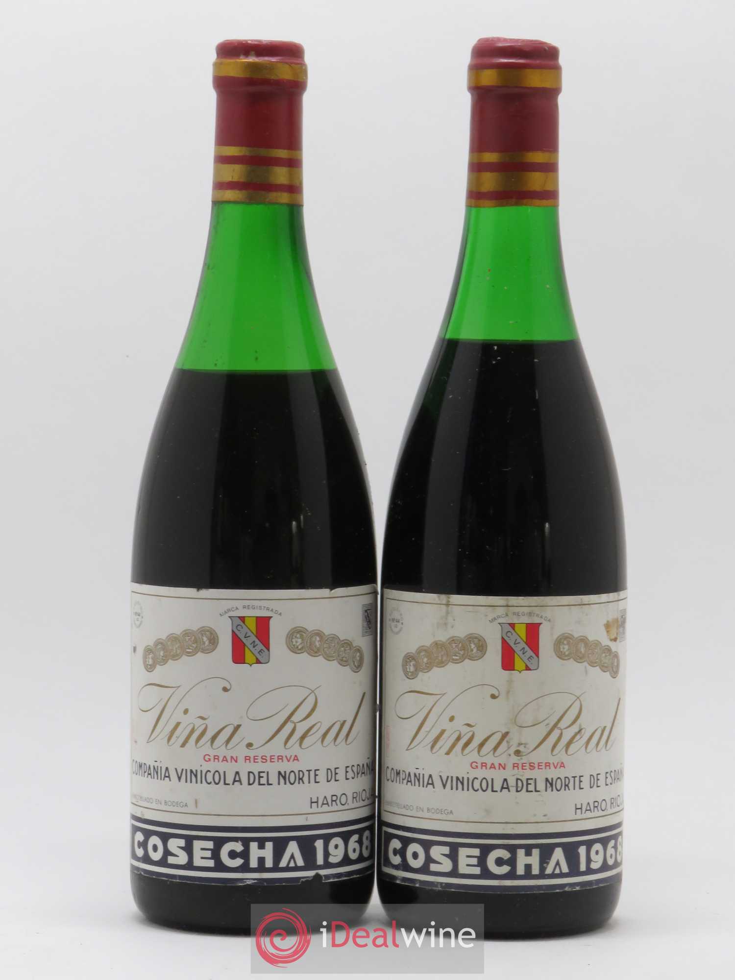 Rioja DOCG Vina Real Gran Reserva Compania Vinicola del Norte de Espana 1968 - Lot de 2 bouteilles - 0