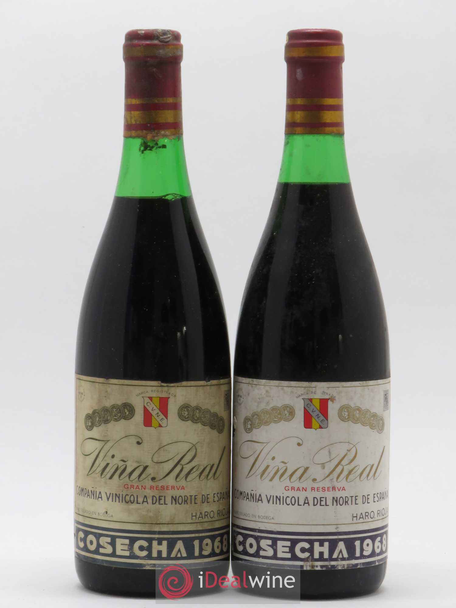 Rioja DOCG Vina Real Gran Reserva Compania Vinicola del Norte de Espana 1968 - Lot de 2 bouteilles - 0