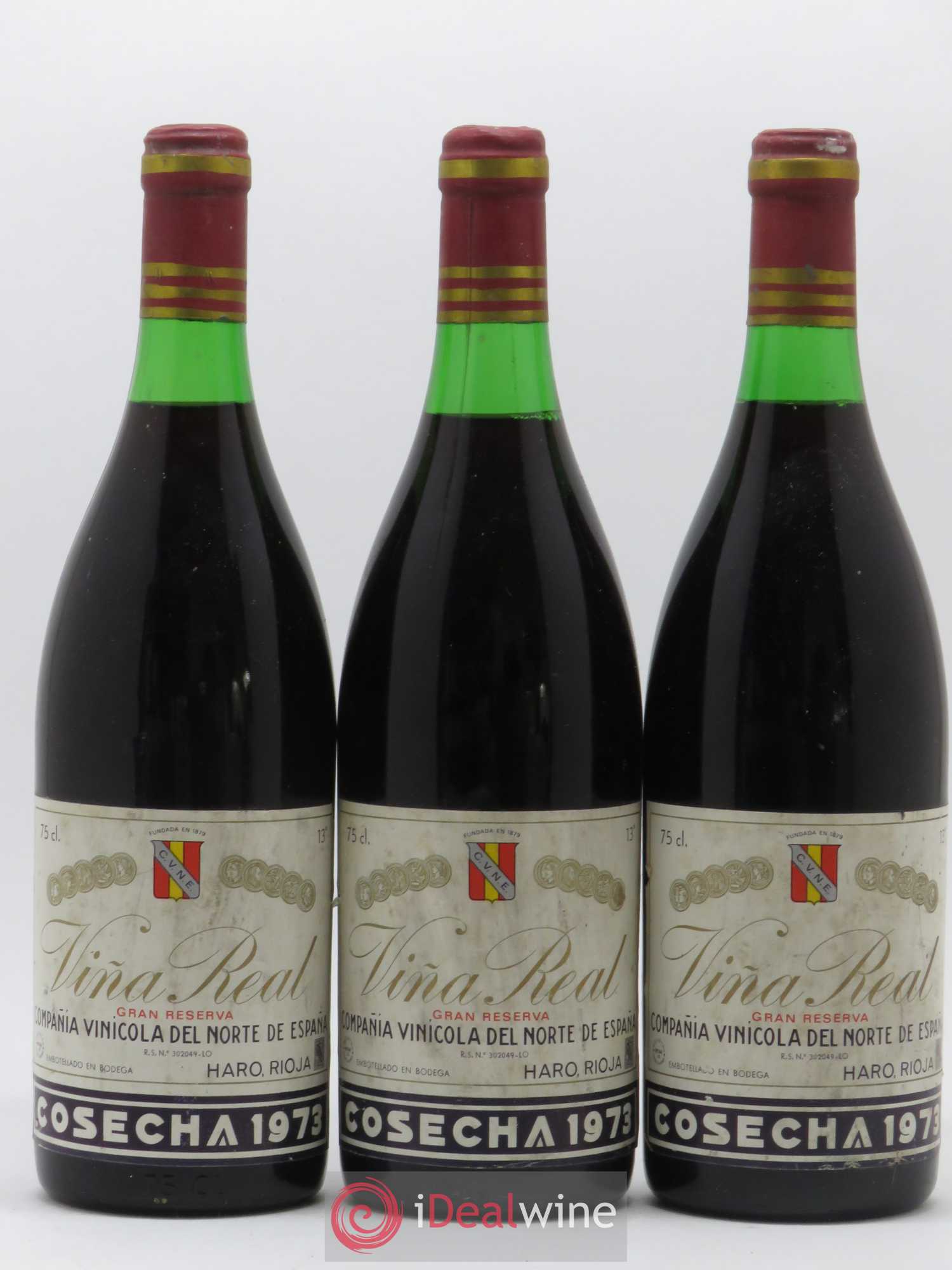 Rioja DOCG Vina Real Gran Reserva Compania Vinicola del Norte de Espana 1973 - Lot de 3 bouteilles - 0
