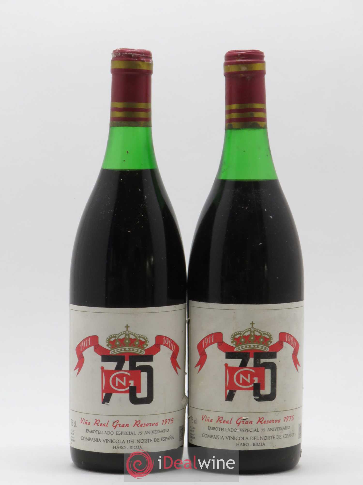 Rioja DOCA Vina Real Gran Reserva Especial 75 Anniversario 1975 - Lotto di 2 bottiglie - 0