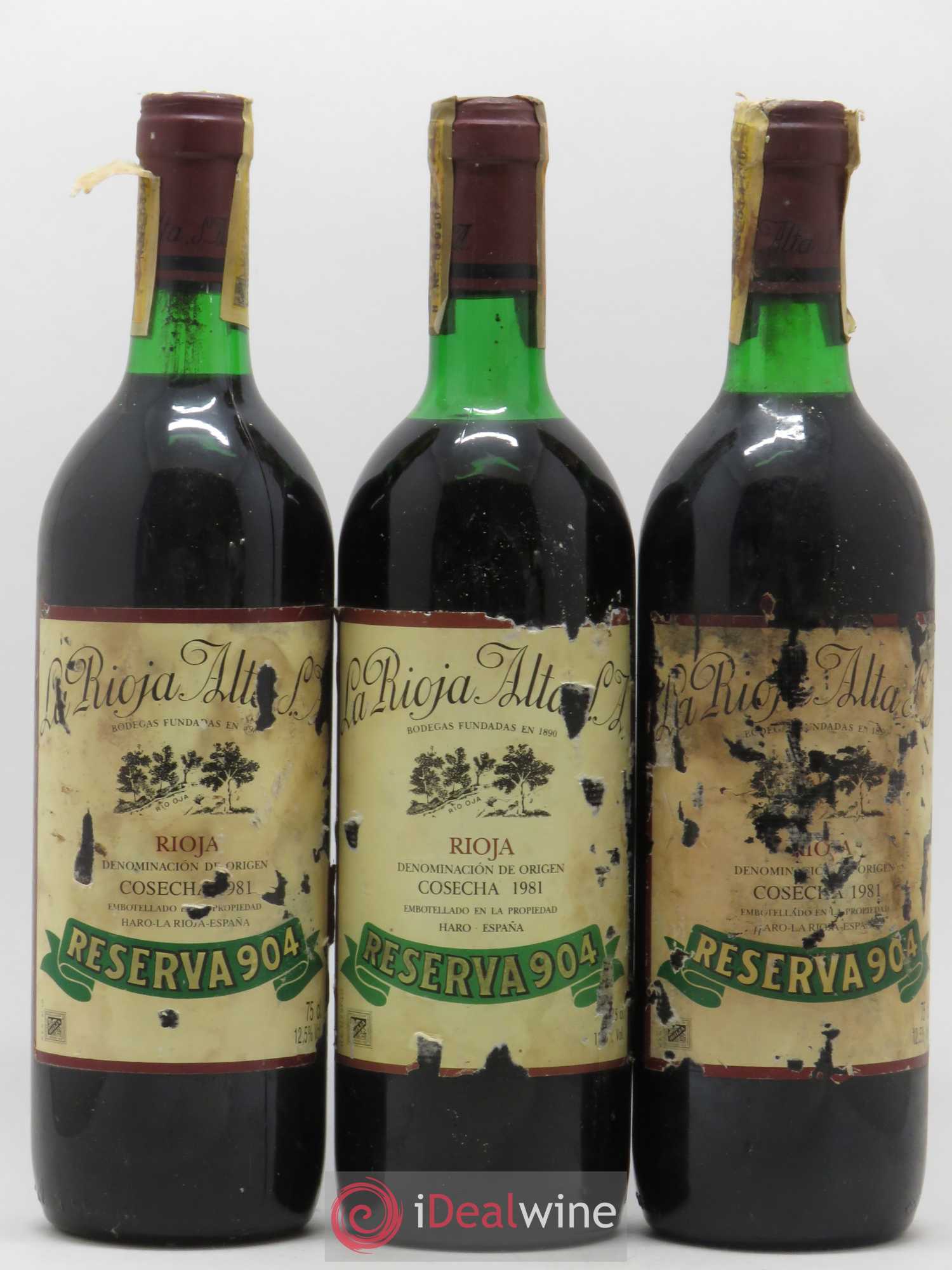 Rioja DOCA Reserva 904 La Rioja Alta 1981 - Lot of 3 bottles - 0