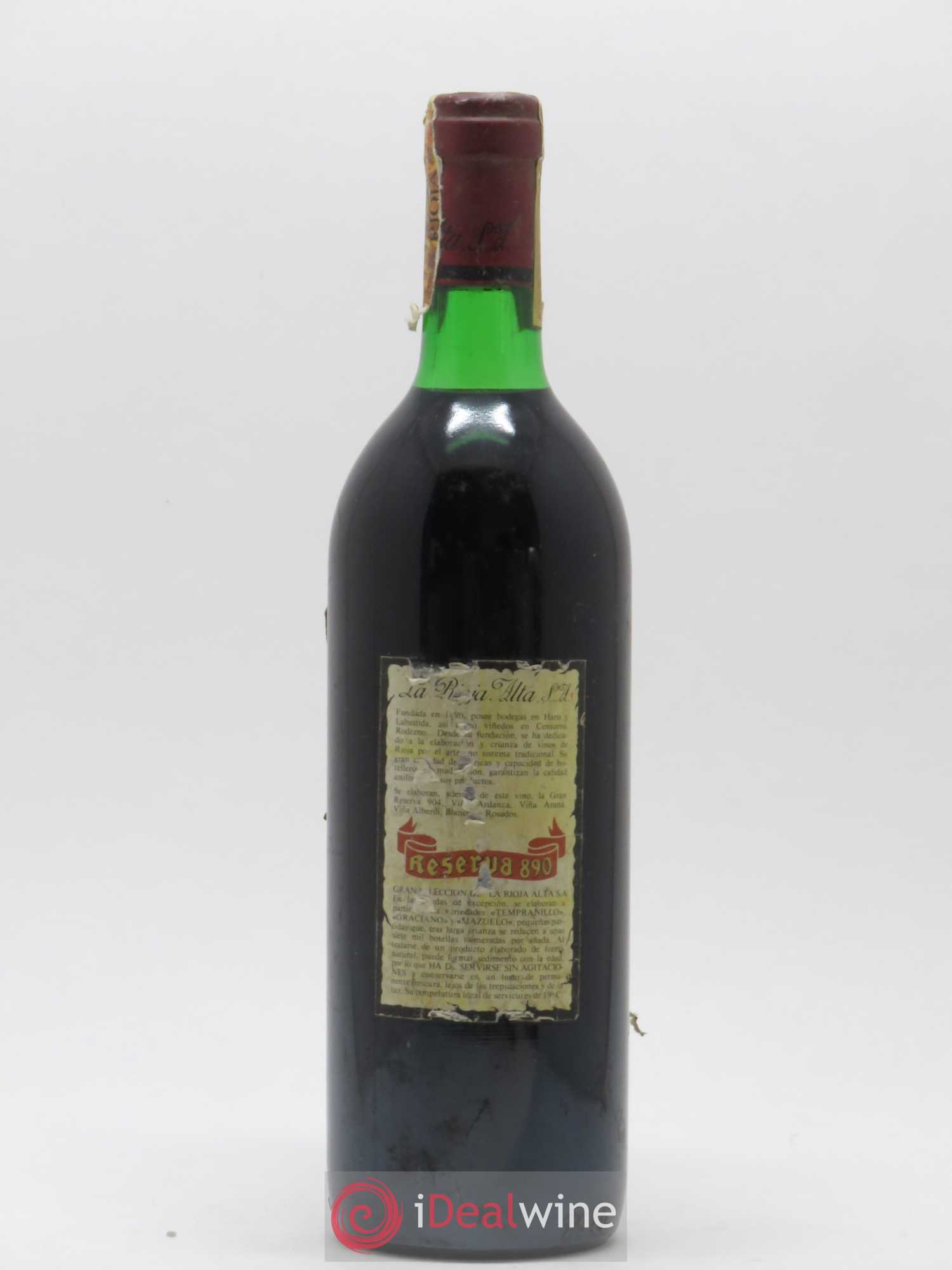 Rioja DOCA La Rioja Alta Reserva 890 1970 - Posten von 1 Flasche - 1