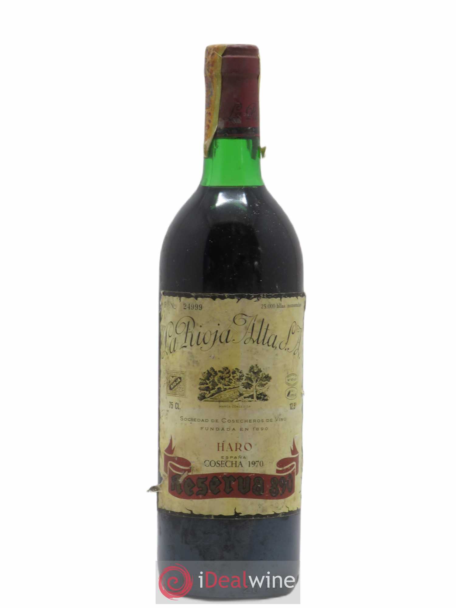 Rioja DOCA La Rioja Alta Reserva 890 1970 - Posten von 1 Flasche - 0