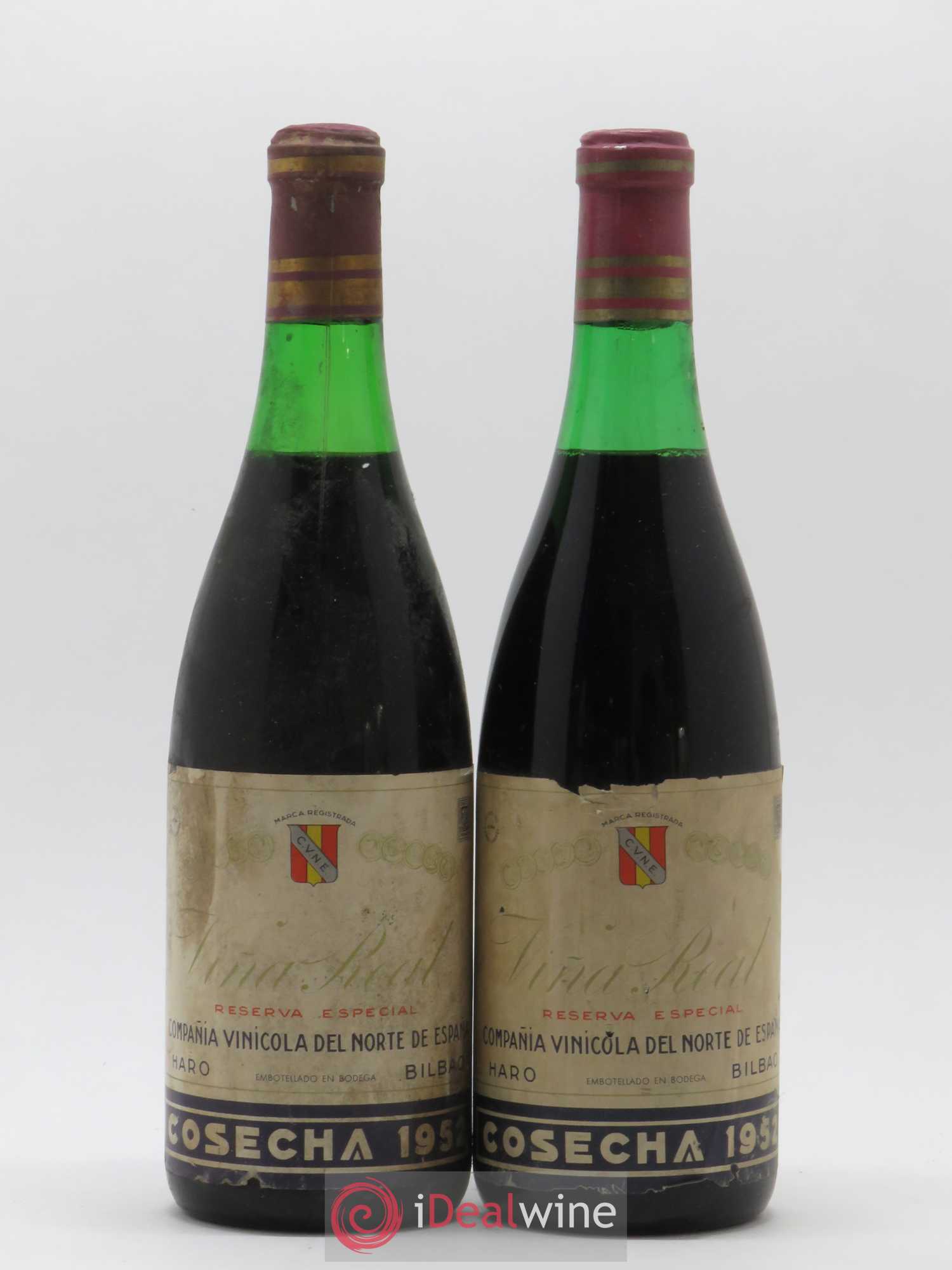 Rioja Vina Real Reserva Especial Compania Vinicola del Norte de Espana 1952 - Lot de 2 bouteilles - 0