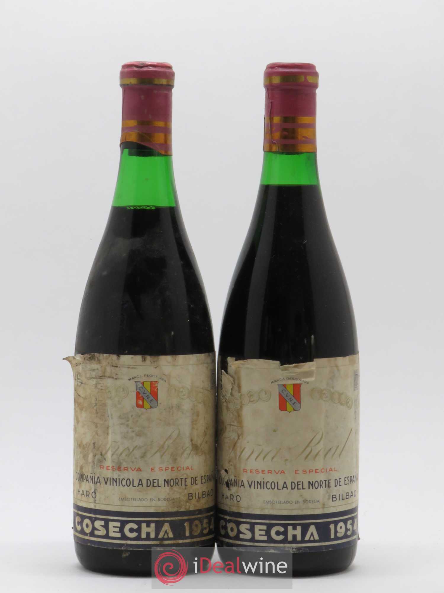Rioja Vina Real Reserva Especial Compania Vinicola del Norte de Espana 1954 - Lot de 2 bouteilles - 0