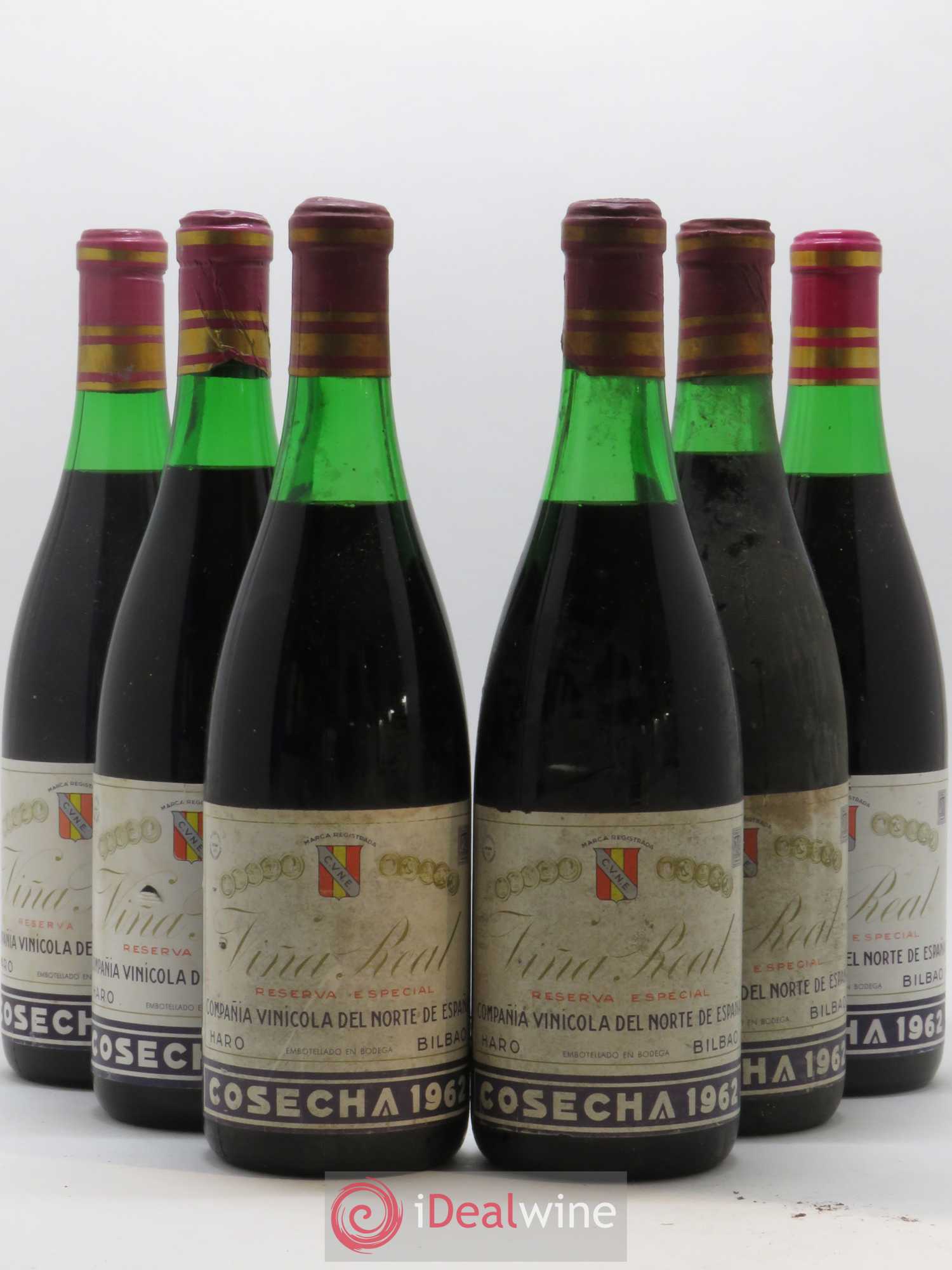 Rioja Vina Real Reserva Especial Compania Vinicola del Norte de Espana 1962 - Lot de 6 bouteilles - 0