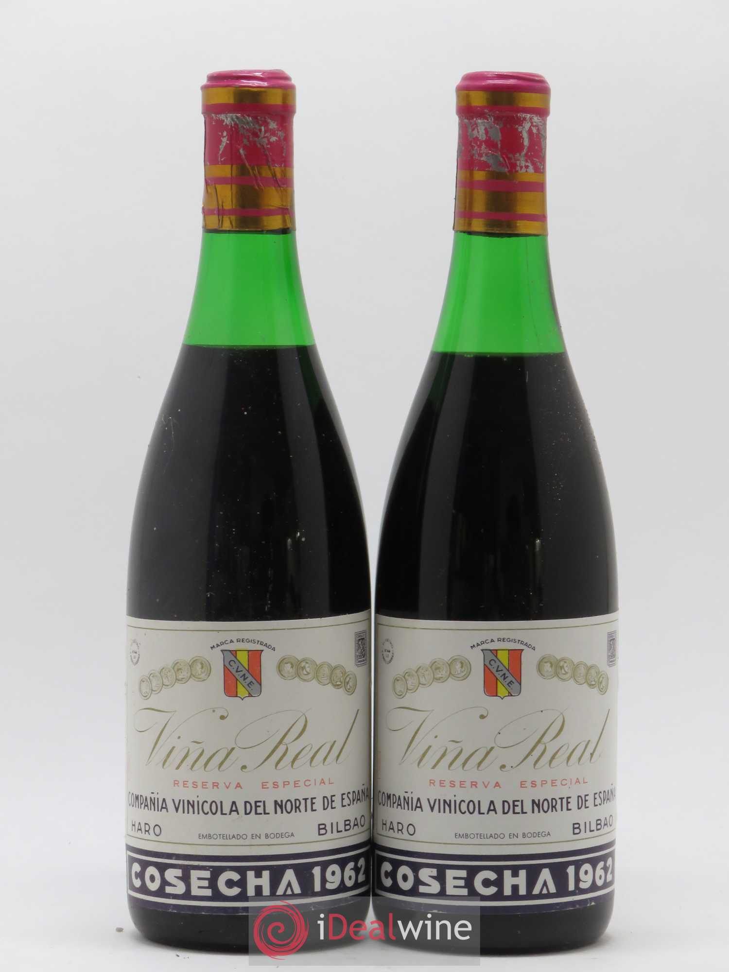 Rioja Vina Real Reserva Especial Compania Vinicola del Norte de Espana 1962 - Lot de 2 bouteilles - 0