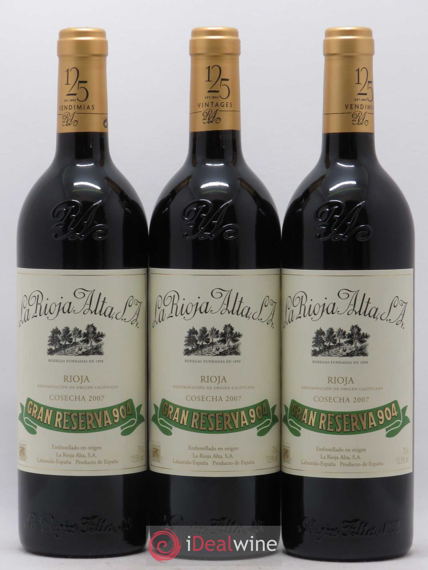 Rioja DOCa Gran Reserva 904 La Rioja Alta 2007 - Posten von 6 Flaschen - 2