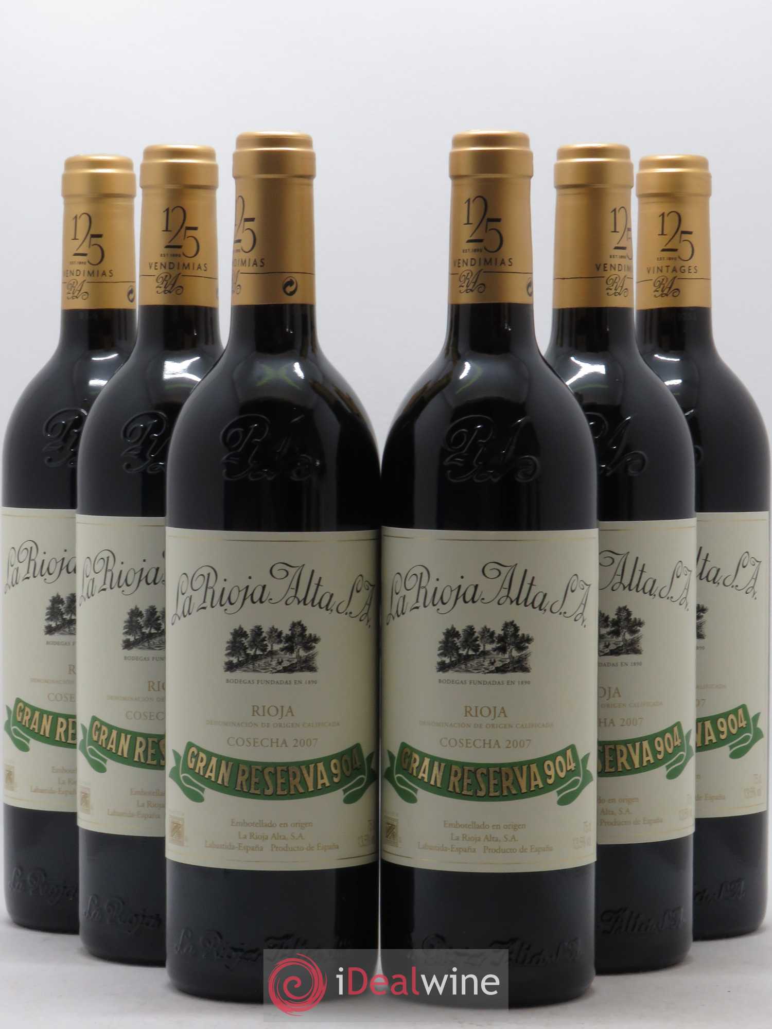 Rioja DOCa Gran Reserva 904 La Rioja Alta 2007 - Posten von 6 Flaschen - 0