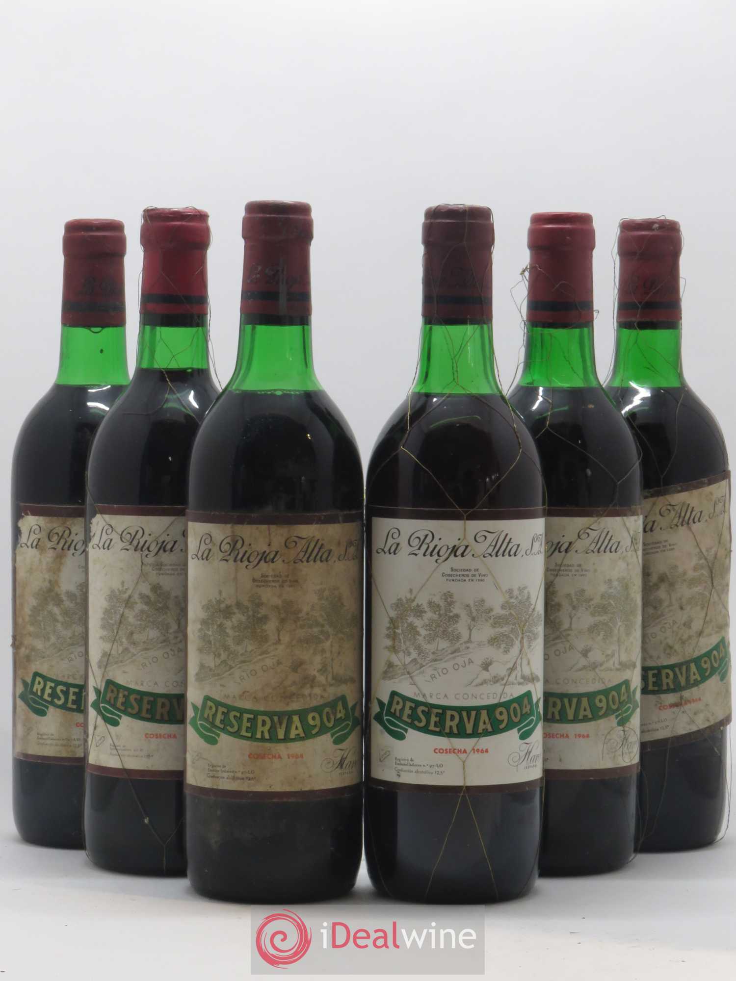 Rioja DOCA Reserva 904 La Rioja Alta 1964 - Lotto di 6 bottiglie - 0