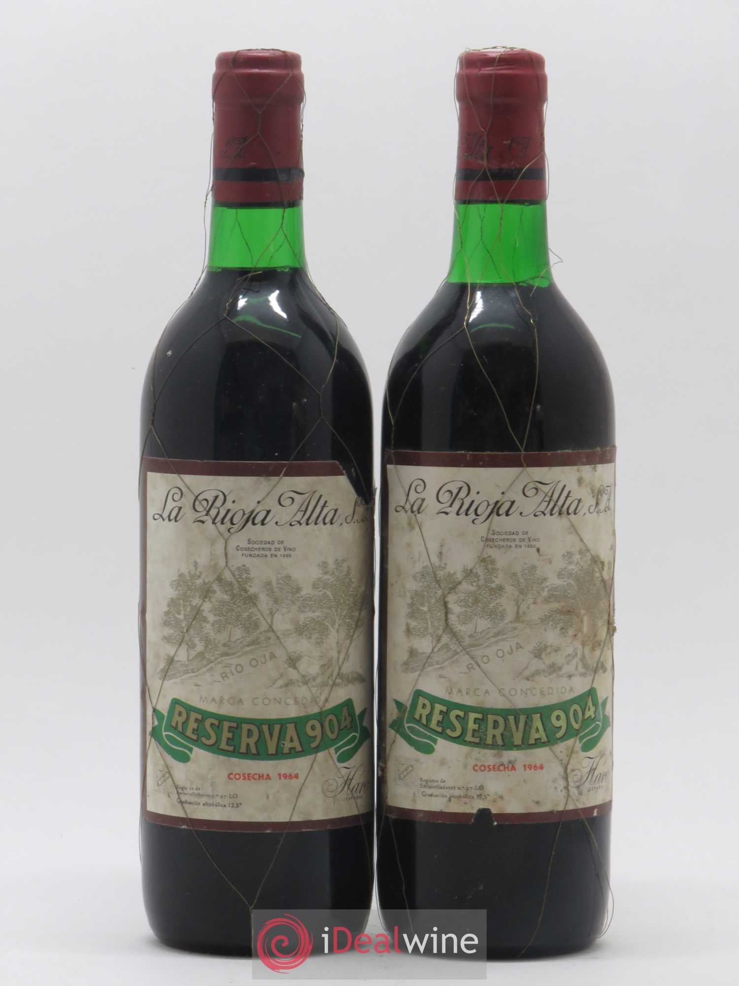 Rioja DOCA Reserva 904 La Rioja Alta 1964 - Lotto di 2 bottiglie - 0