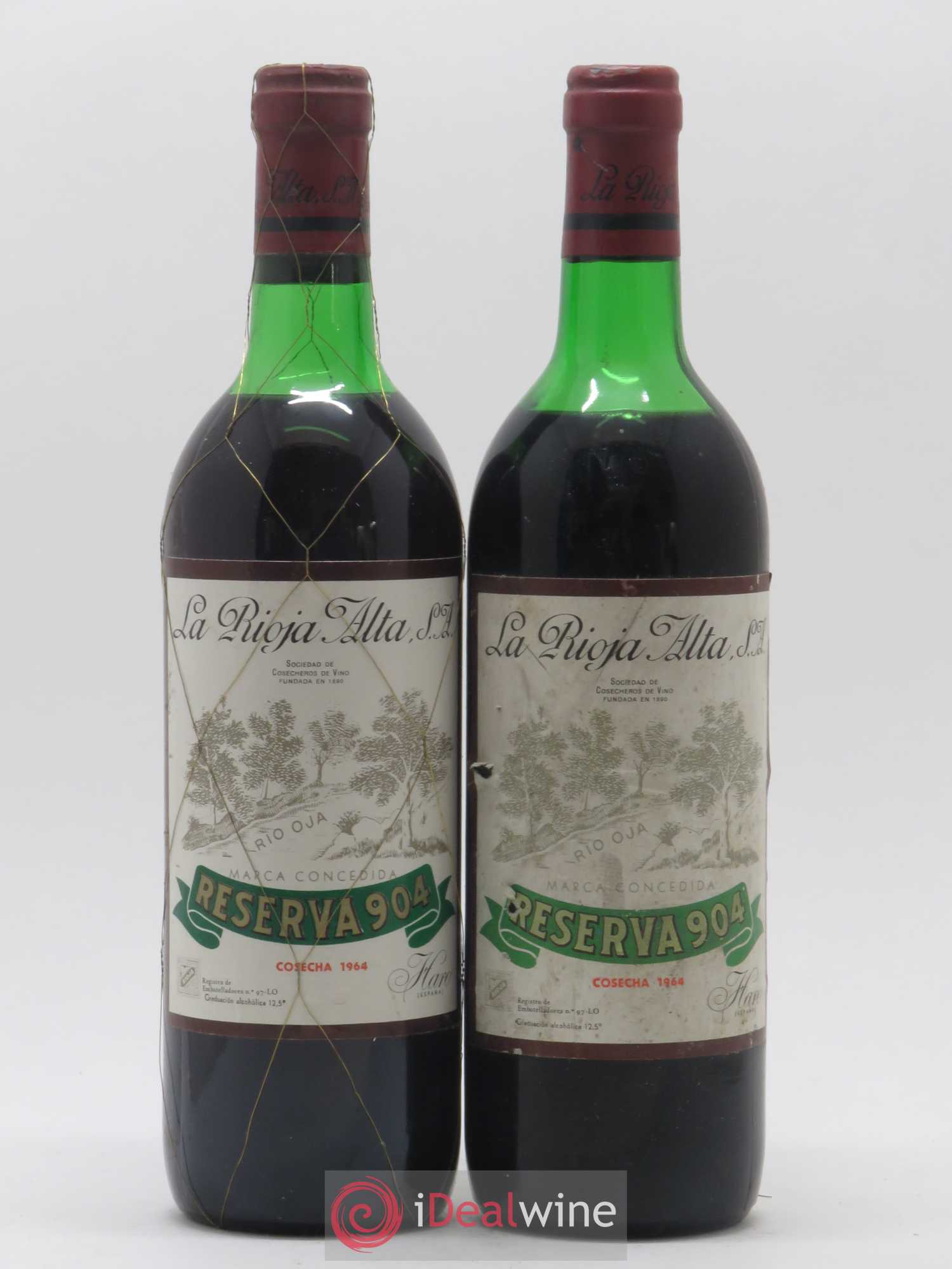 Rioja DOCA Reserva 904 La Rioja Alta 1964 - Lot of 2 bottles - 0