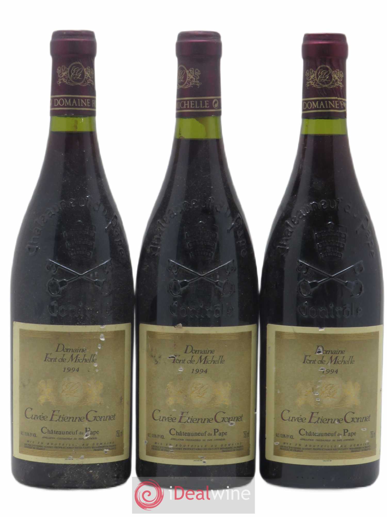 Châteauneuf-du-Pape Domaine Font de Michelle Cuvée Etienne Gonnet Famille Gonnet 1994 - Lot de 3 bouteilles - 0