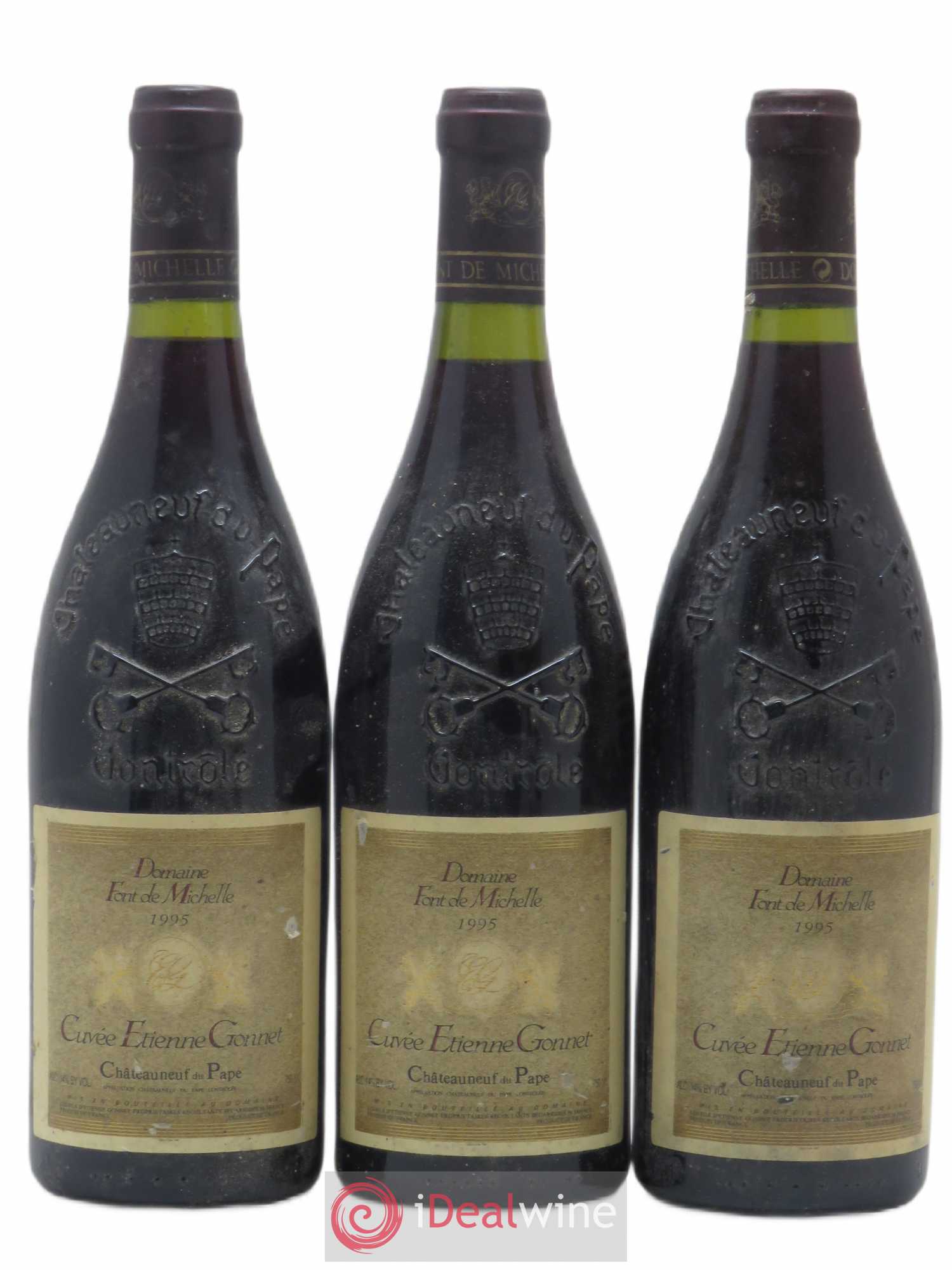 Châteauneuf-du-Pape Domaine Font de Michelle Cuvée Etienne Gonnet Famille Gonnet 1995 - Lot de 3 bouteilles - 0