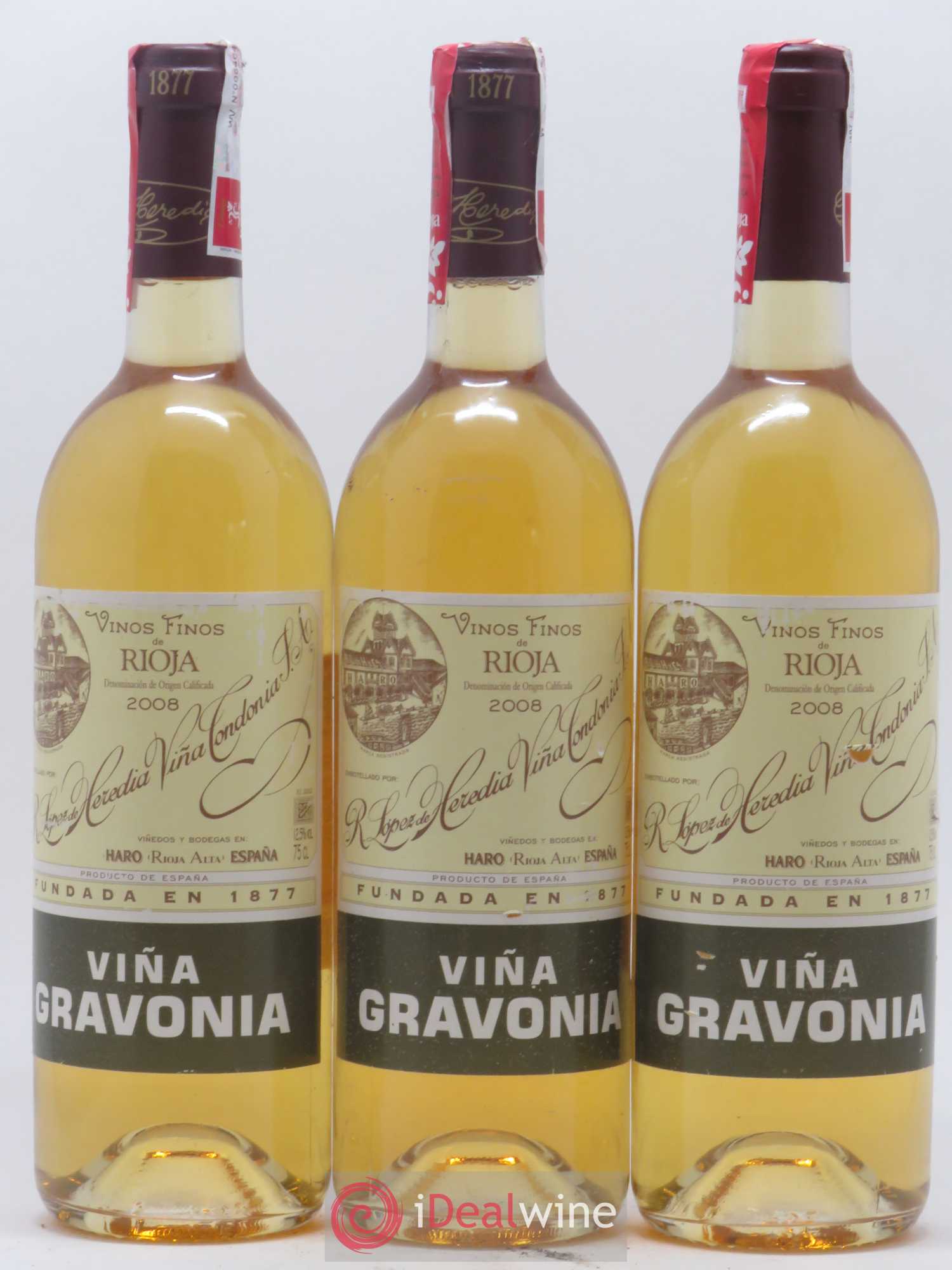 Rioja DOCA Vina Gravonia Crianza Vina Tondonia R. Lopez de Heredia 2008 - Lot de 3 bouteilles - 0