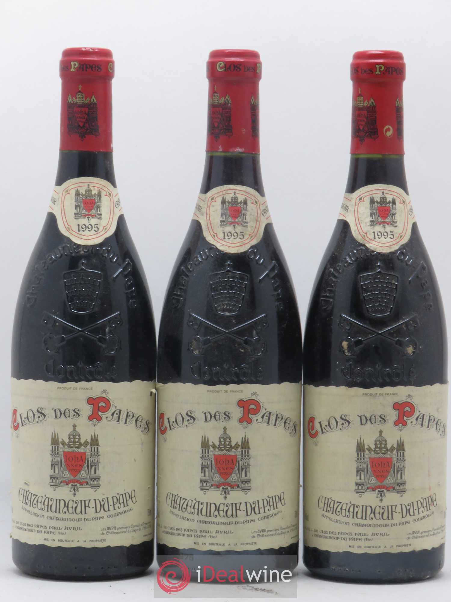 Châteauneuf-du-Pape Clos des Papes - Paul Avril 1995 - Lot de 6 bouteilles - 1