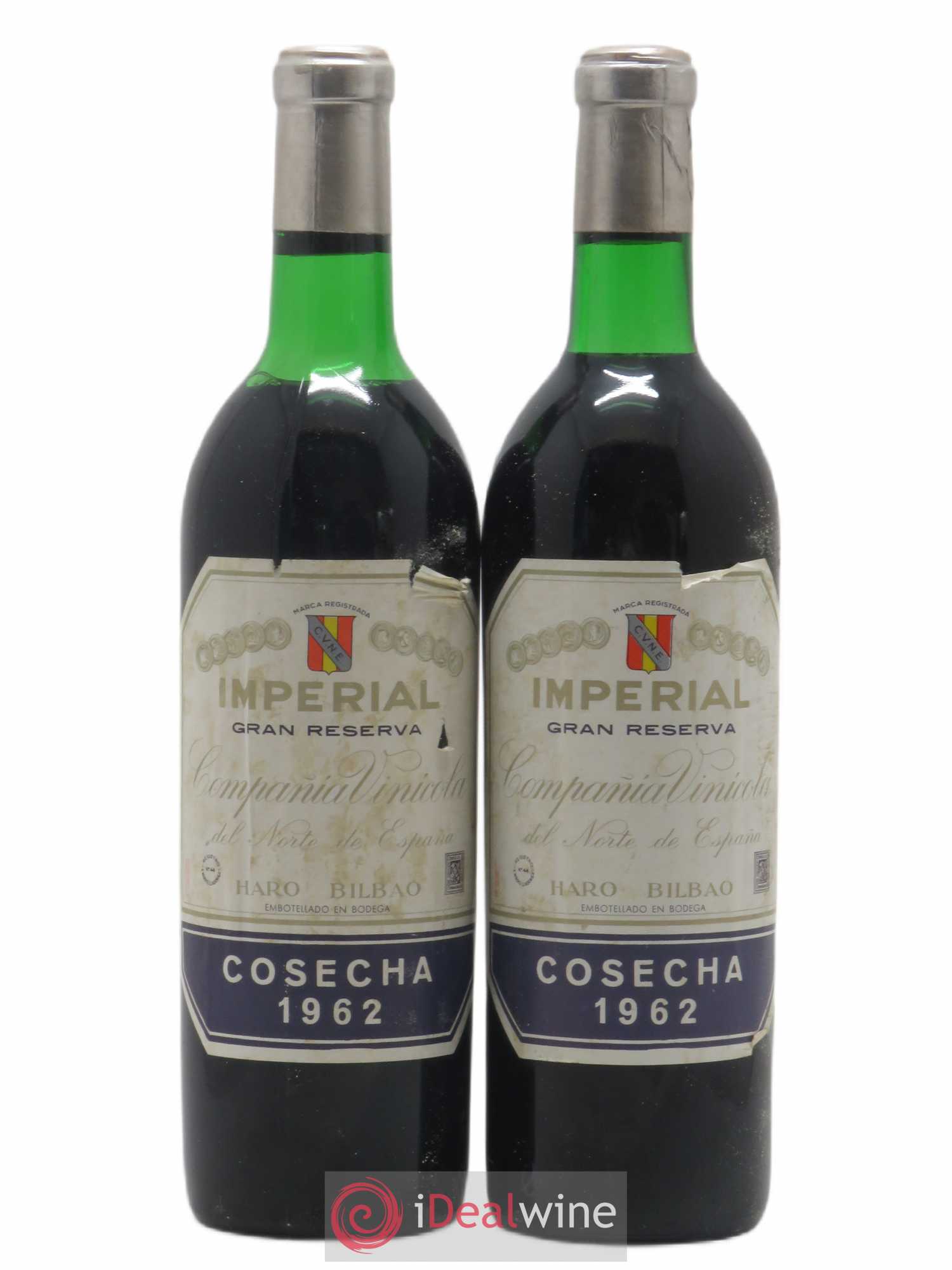 Rioja DOCG Imperial Gran Reserva Compania Vinicola del Norte de Espana 1962 - Lot de 2 bouteilles - 0