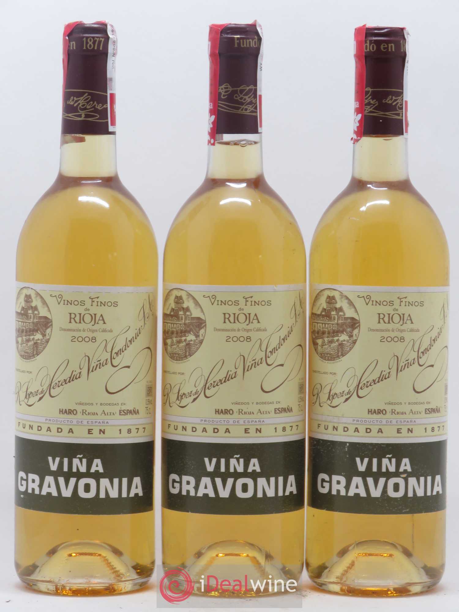 Rioja DOCA Vina Gravonia Crianza Vina Tondonia R. Lopez de Heredia 2008 - Lot de 3 bouteilles - 0