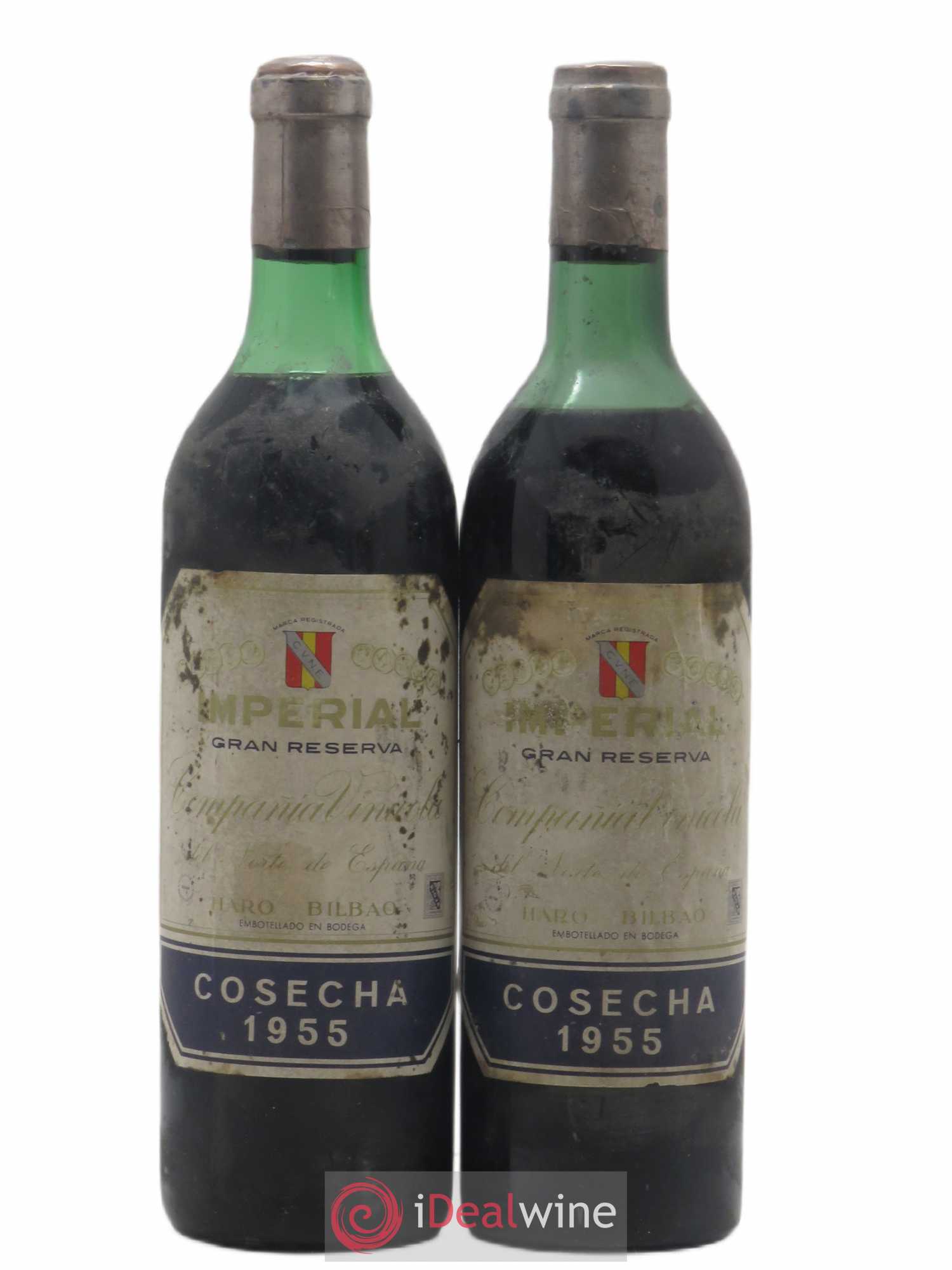 Rioja DOCG Imperial Gran Reserva Compania Vinicola del Norte de Espana 1955 - Lot de 2 bouteilles - 0