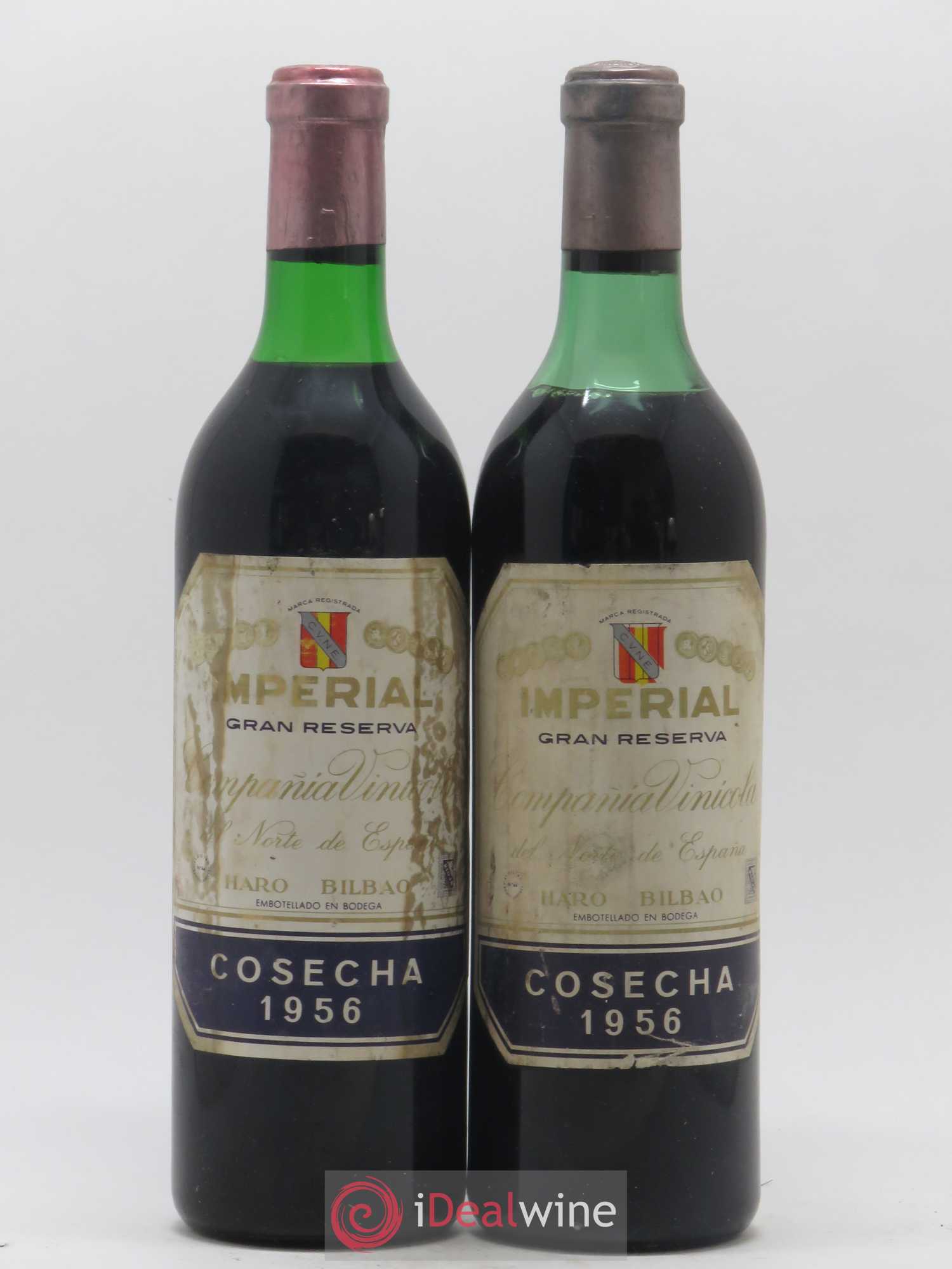 Rioja DOCG Imperial Gran Reserva Compania Vinicola del Norte de Espana 1956 - Lot de 2 bouteilles - 0