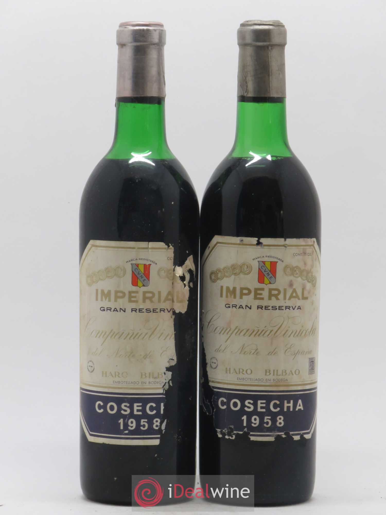 Rioja DOCG Imperial Gran Reserva Compania Vinicola del Norte de Espana 1958 - Lot de 2 bouteilles - 0