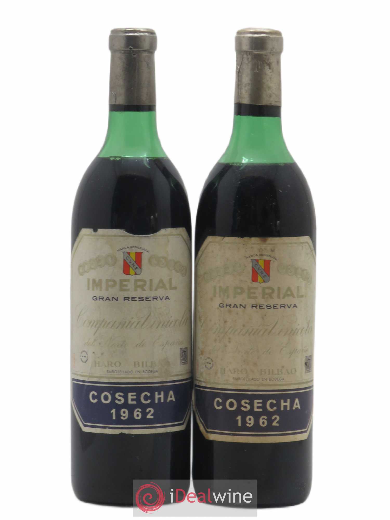 Rioja DOCG Imperial Gran Reserva Compania Vinicola del Norte de Espana 1962 - Lot de 2 bouteilles - 0