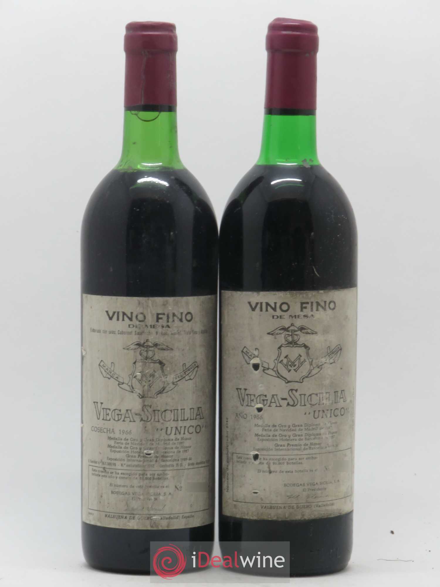 Ribera Del Duero DO Vega Sicilia Unico Famille Alvarez 1966 - Lot de 2 bouteilles - 0