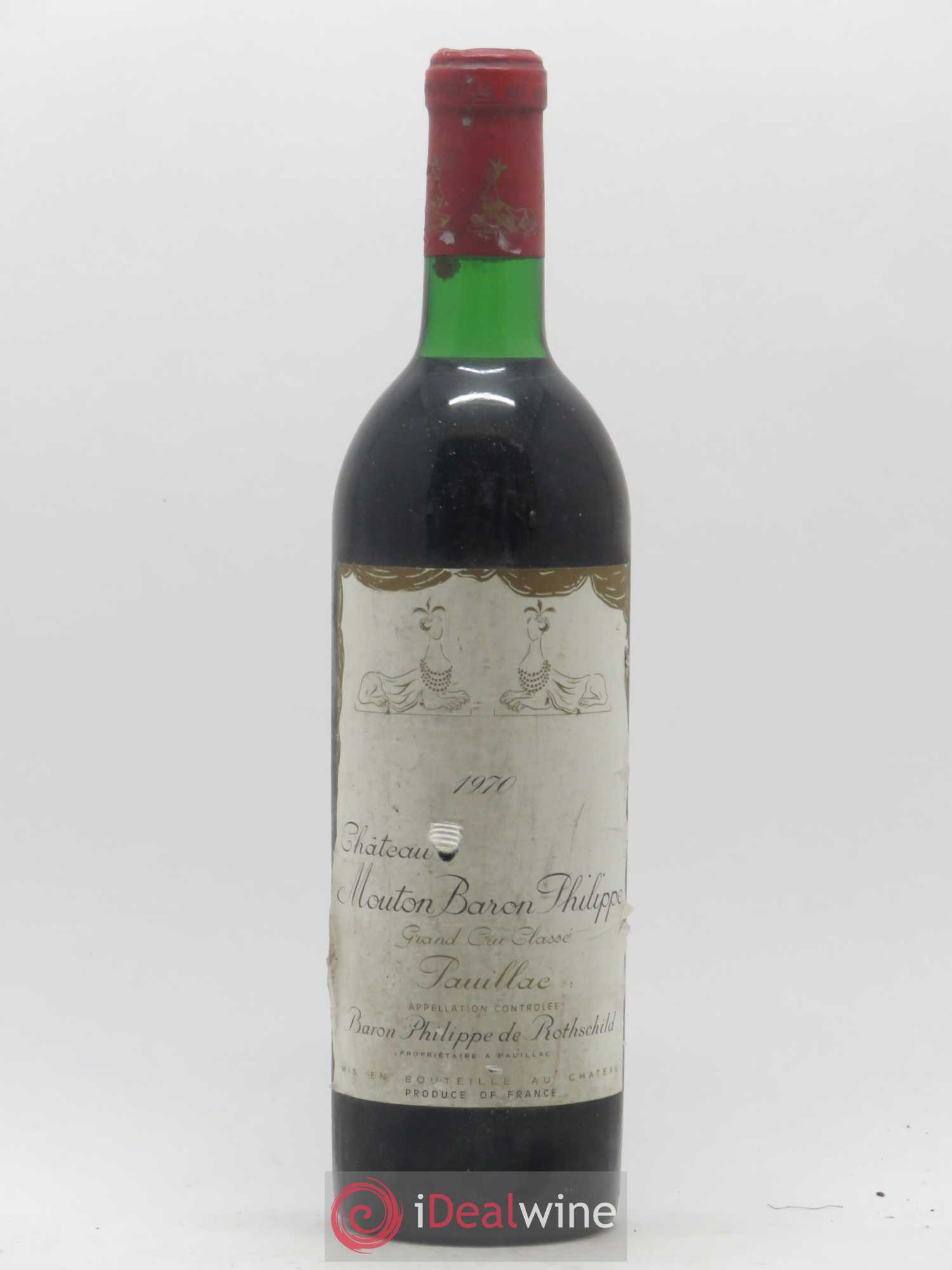 Château d' Armailhac - Mouton Baron(ne) Philippe 5ème Grand Cru Classé 1970 - Lot de 1 bouteille - 0