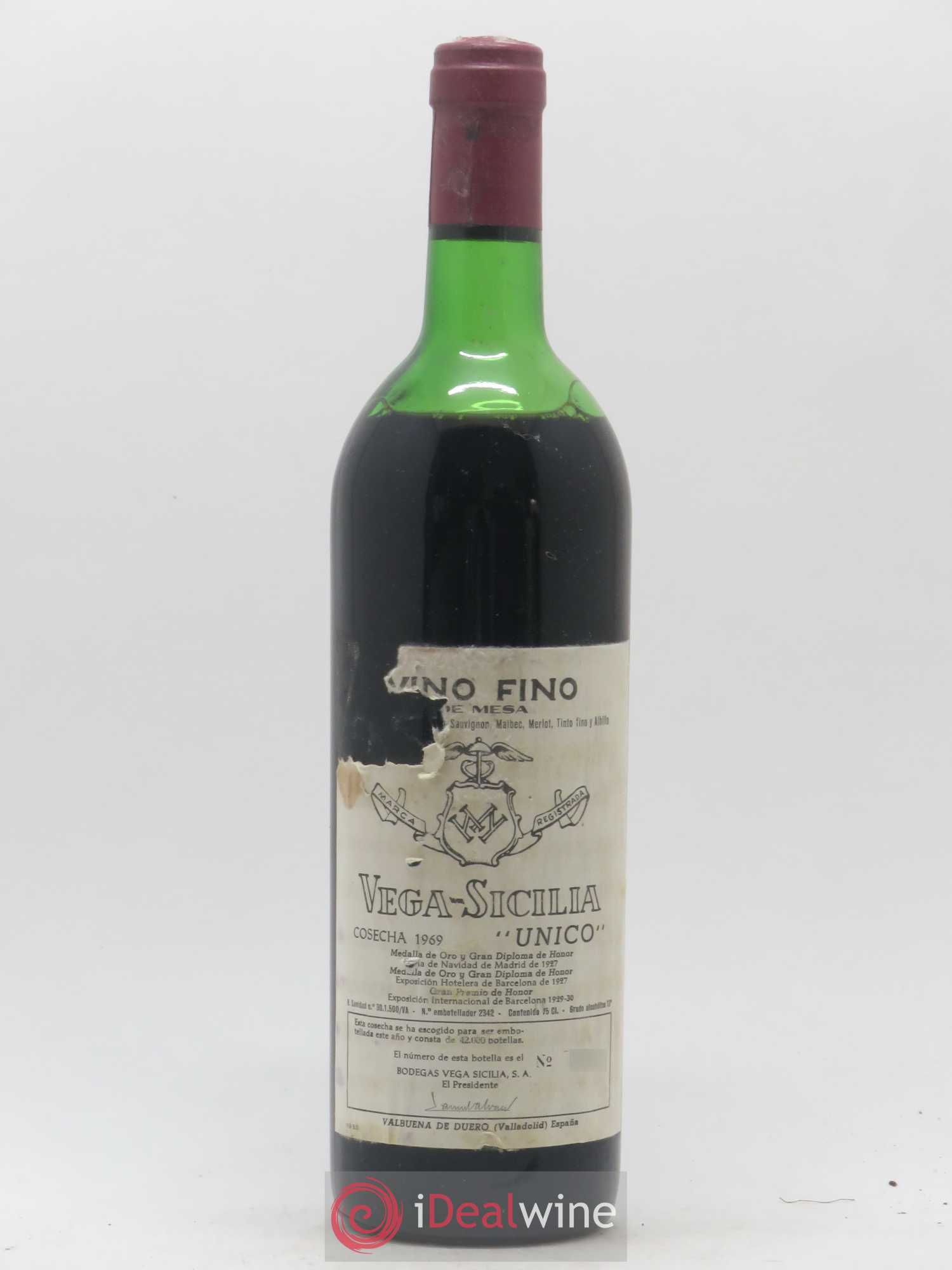 Ribera Del Duero DO Vega Sicilia Unico Famille Alvarez 1969 - Lot of 1 bottle - 0