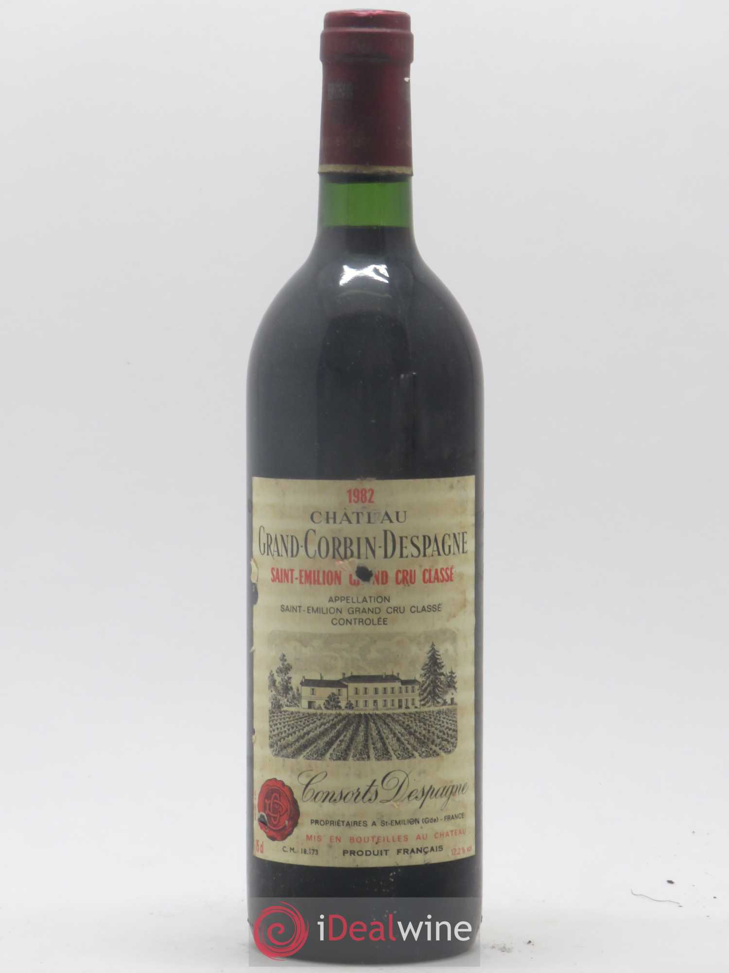 Château Grand Corbin Despagne Grand Cru Classé 1982 - Lot de 1 bouteille - 0