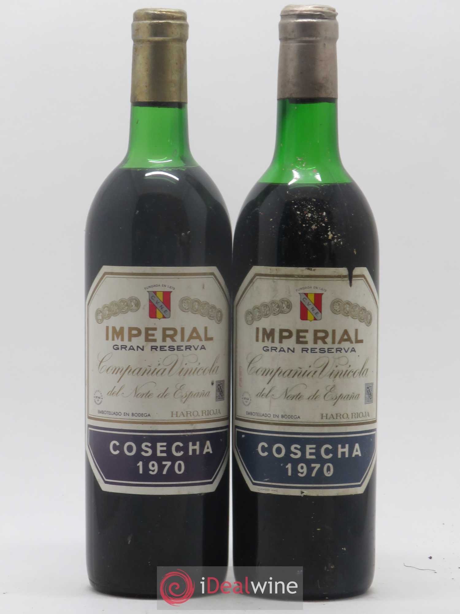 Rioja DOCG Imperial Gran Reserva Compania Vinicola del Norte de Espana 1970 - Lot de 2 bouteilles - 0