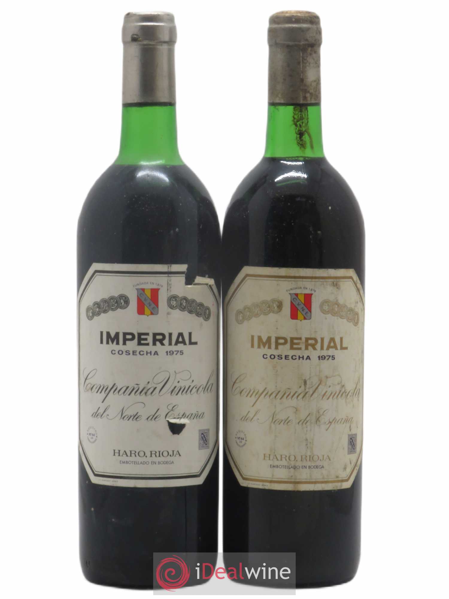 Rioja DOCA Imperial Compania Vinicola del Norte de Espana 1975 - Lot de 2 bouteilles - 0