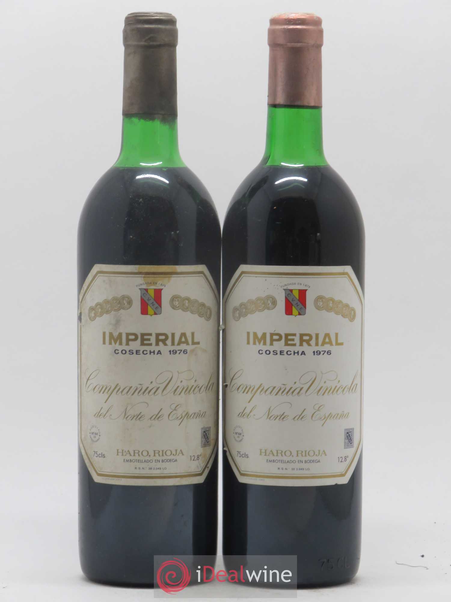 Rioja DOCA Imperial Compania Vinicola del Norte de Espana 1976 - Lot de 2 bouteilles - 0