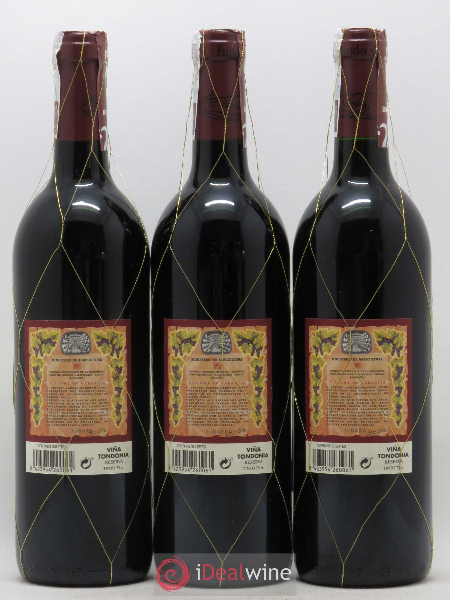 Rioja DOCA Reserva Vina Tondonia R. Lopez de Heredia 2005 - Posten von 3 Flaschen - 1