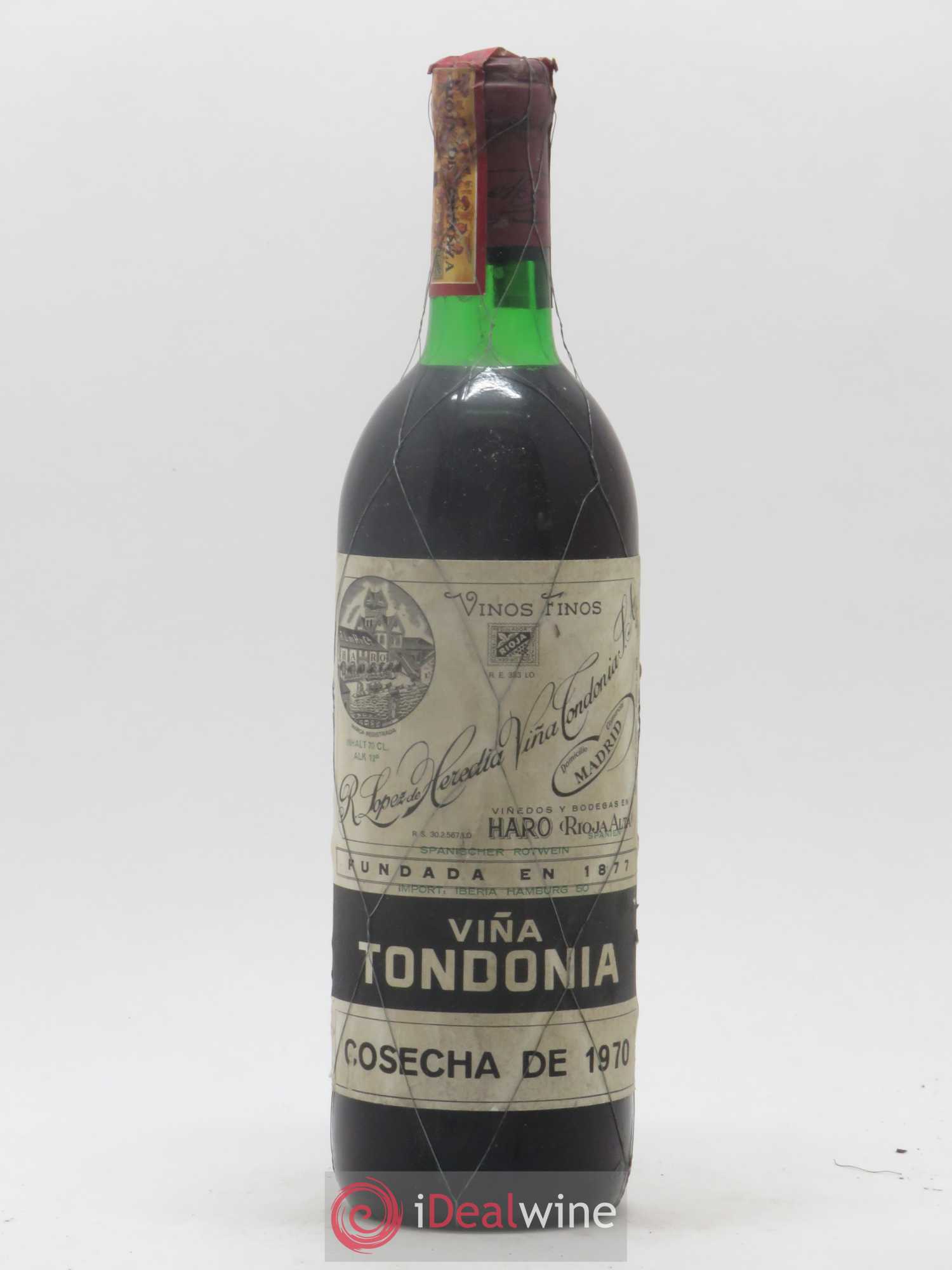 Rioja DOCA Reserva Vina Tondonia R. Lopez de Heredia 1970 - Lot de 1 bouteille - 0